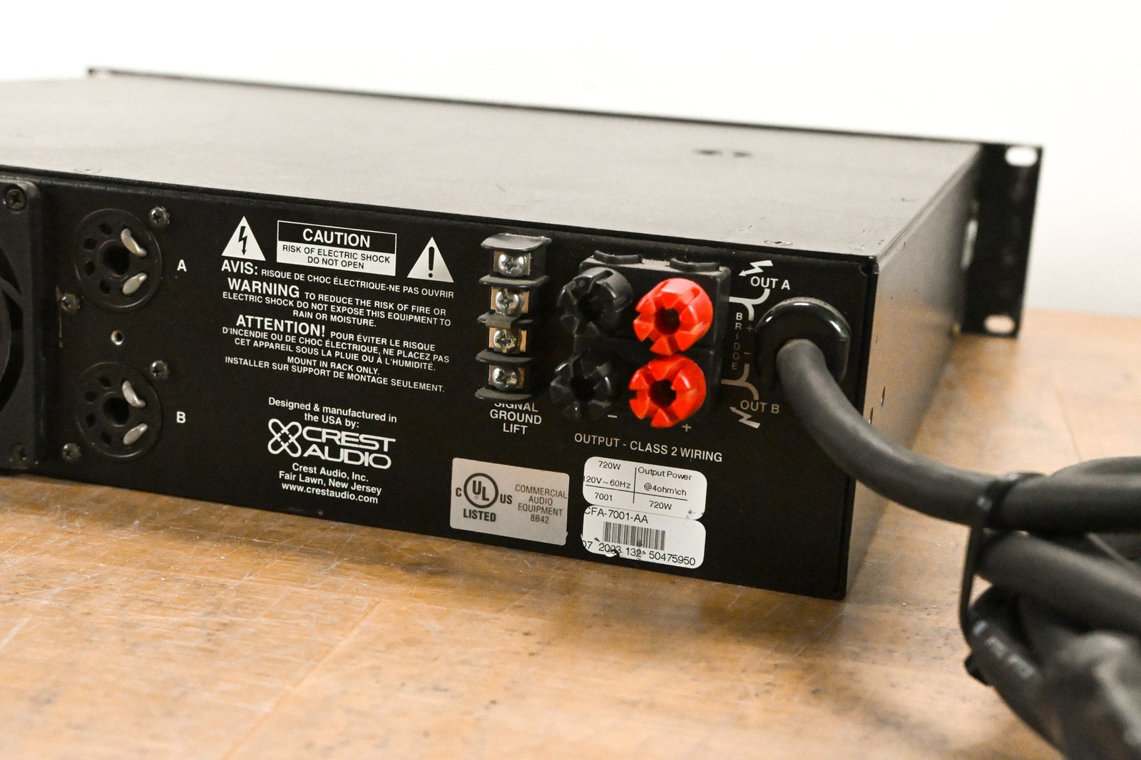 Crest Audio 7001 2-Channel Power Amplifier CG011TA