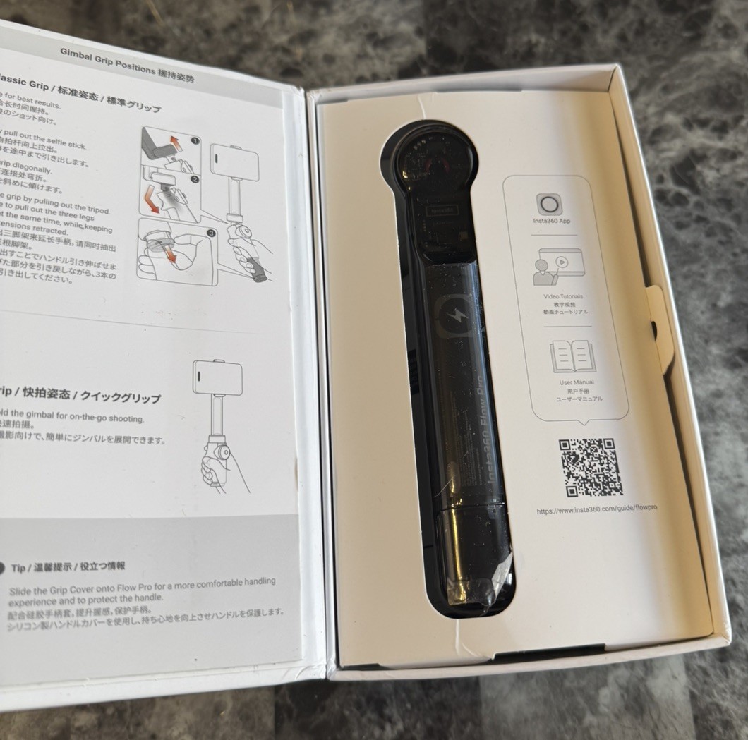 Insta360 Flow Pro AI-Powered Smartphone Gimbal Stabilizer - Stone Grey -PRISTINE