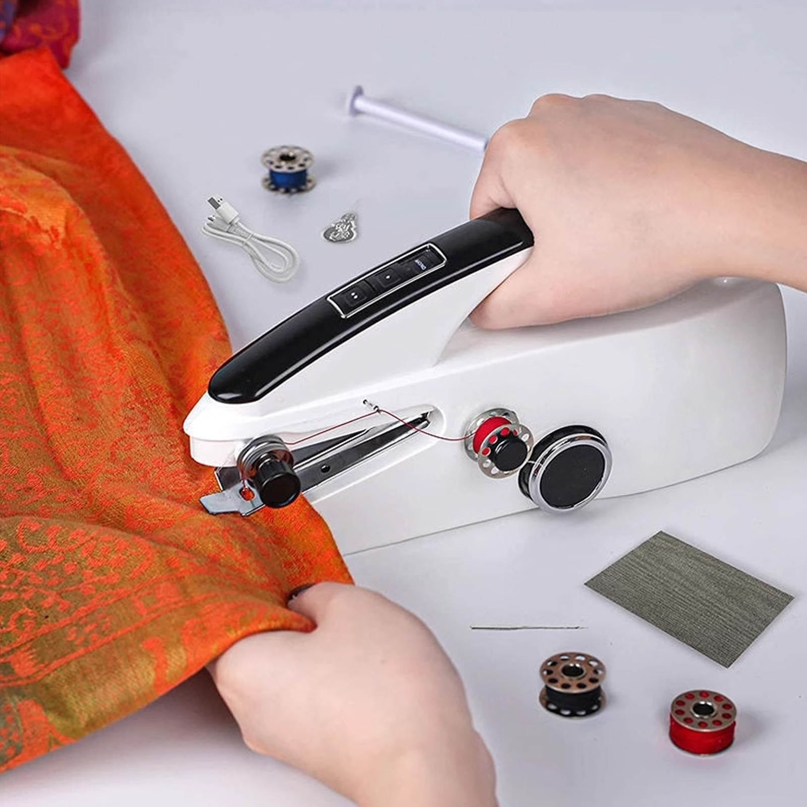 Upgraded Handheld Sewing Machine Heavy Duty Portable Electric Stitch Tool Type-C