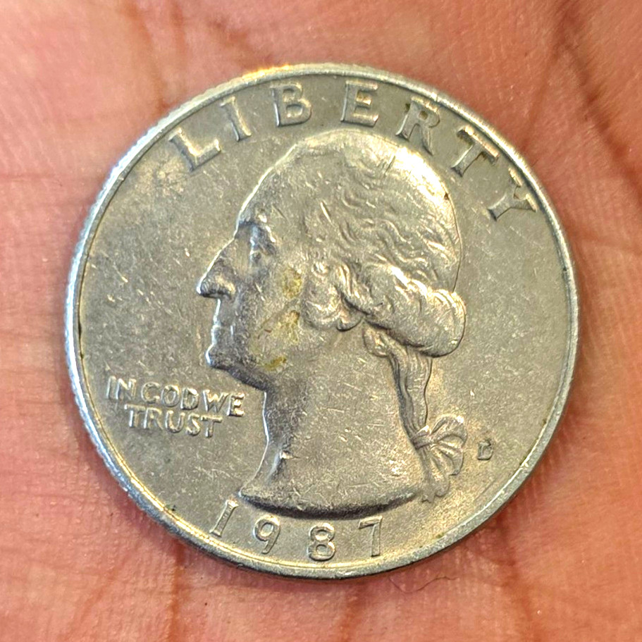 1987 Washington Quarter 25C Philadelphia Business Strike Copper-Nickel KM#164
