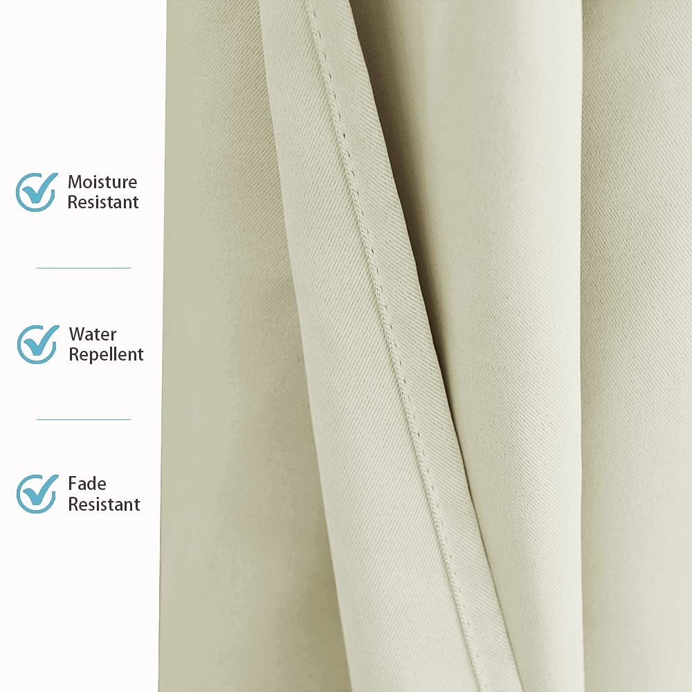 RYB HOME Outdoor Patio Curtains Waterproof Sunlight Block Extra Wide Drapes 120"