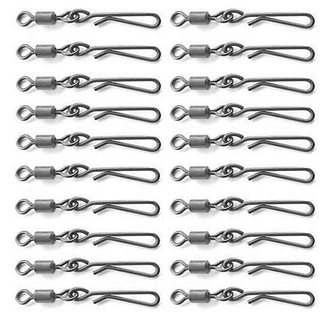 20 Matt Black Quick links swivels for Fishing tackle carp safety clips Hair rigs