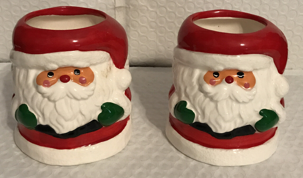 Pacific Rim Ceramic Santa Planter #6497 (set of 2)