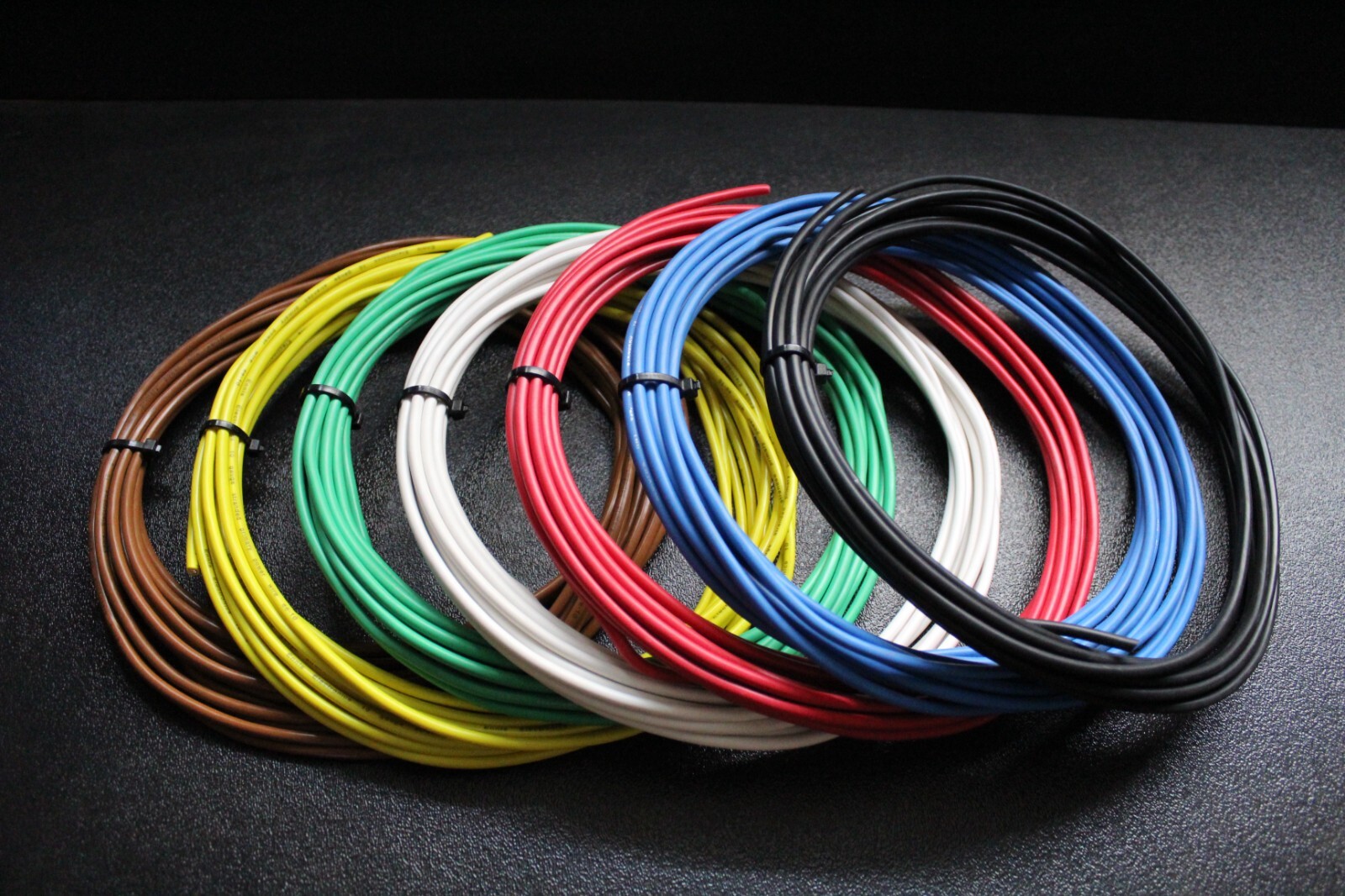 10 GAUGE 7 WAY TRAILER WIRE KIT 25 FT EA LIGHT BRAKE POWER GROUND BATTERY AWG
