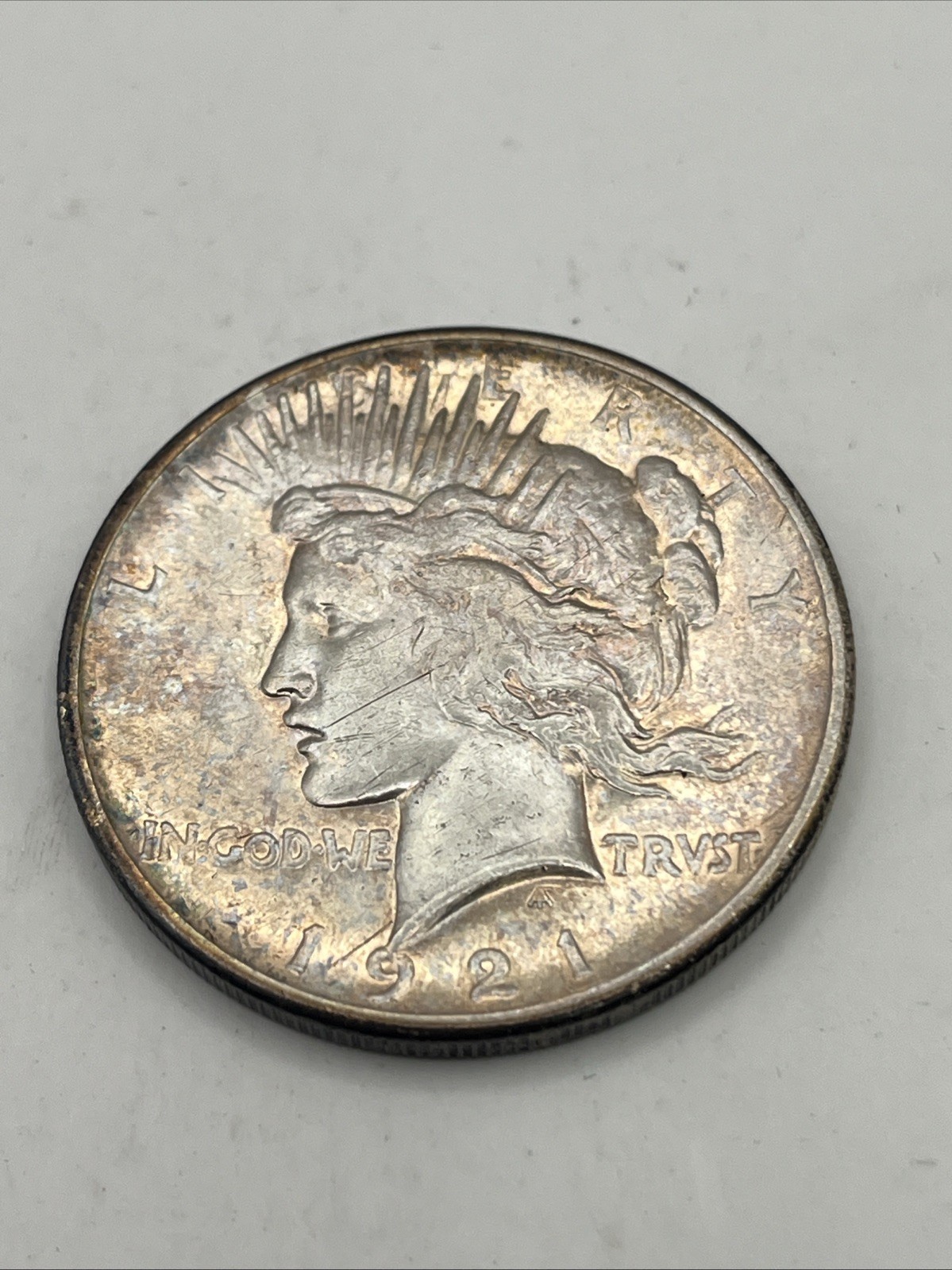 1921 Silver Peace Dollar-Toned