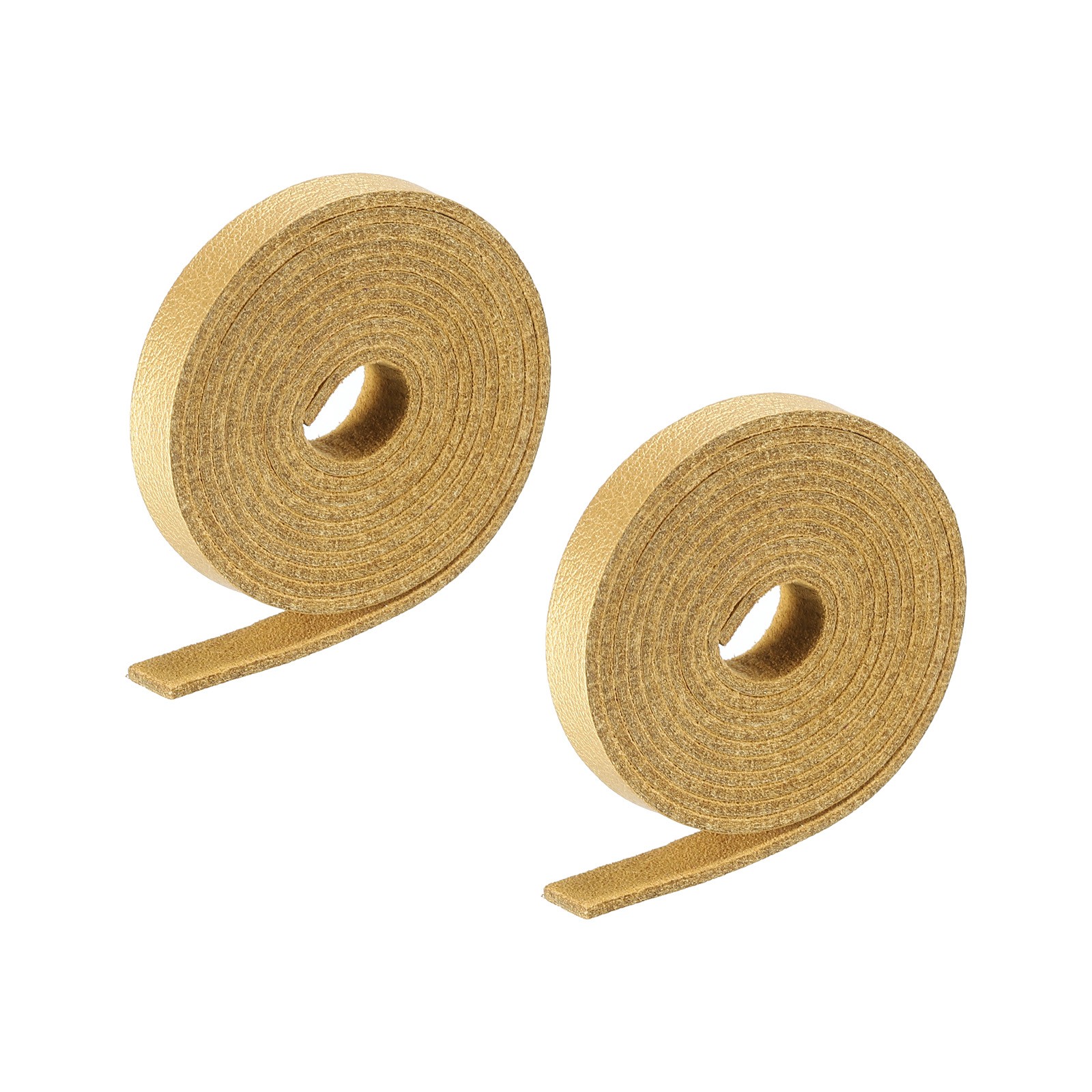 Faux Leather Straps Strip Leather String 0.8cm/0.31" Width, Gold Tone,2pcs