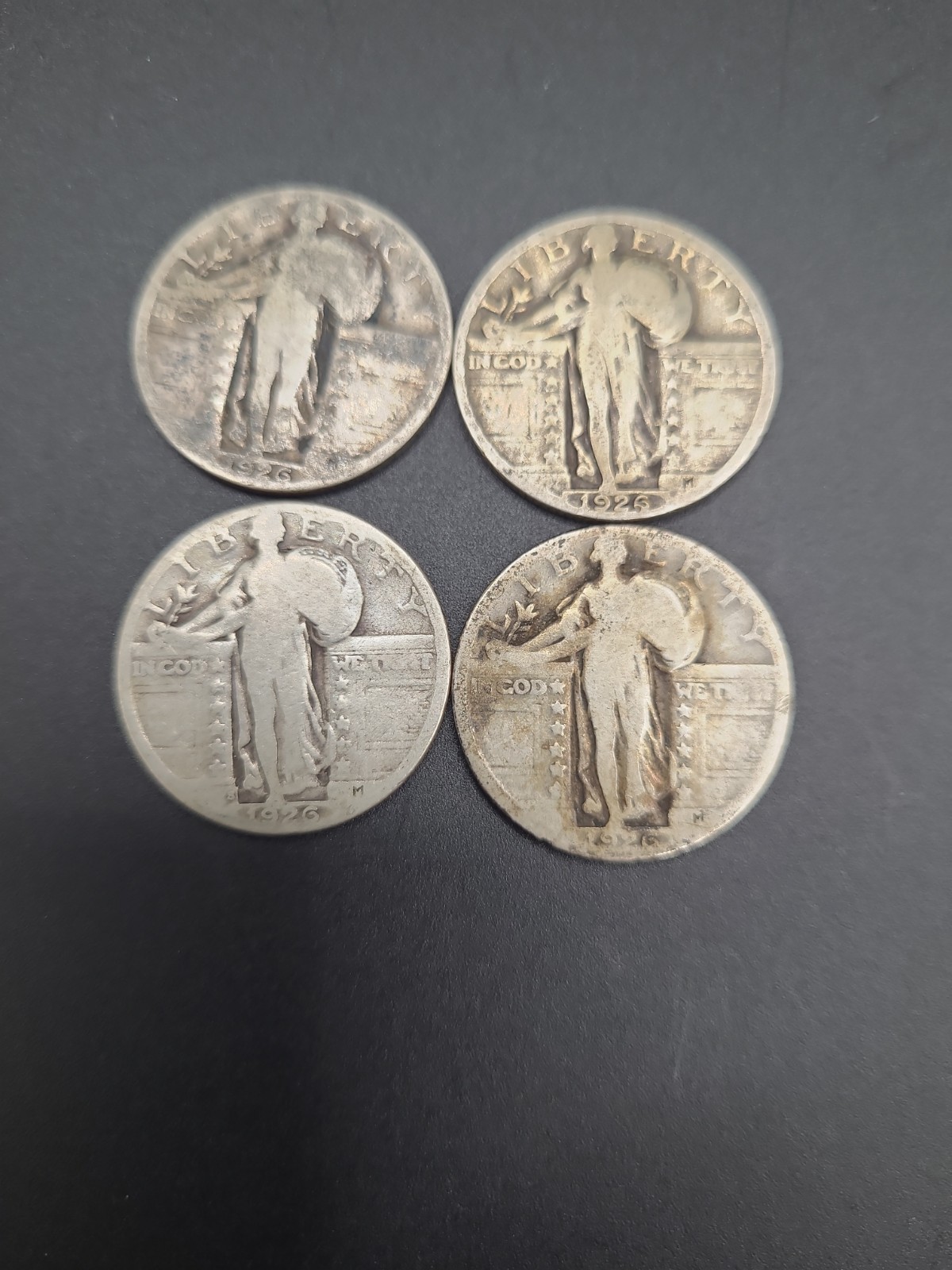(4) 1926 Standing Liberty Quarters 90% Silver