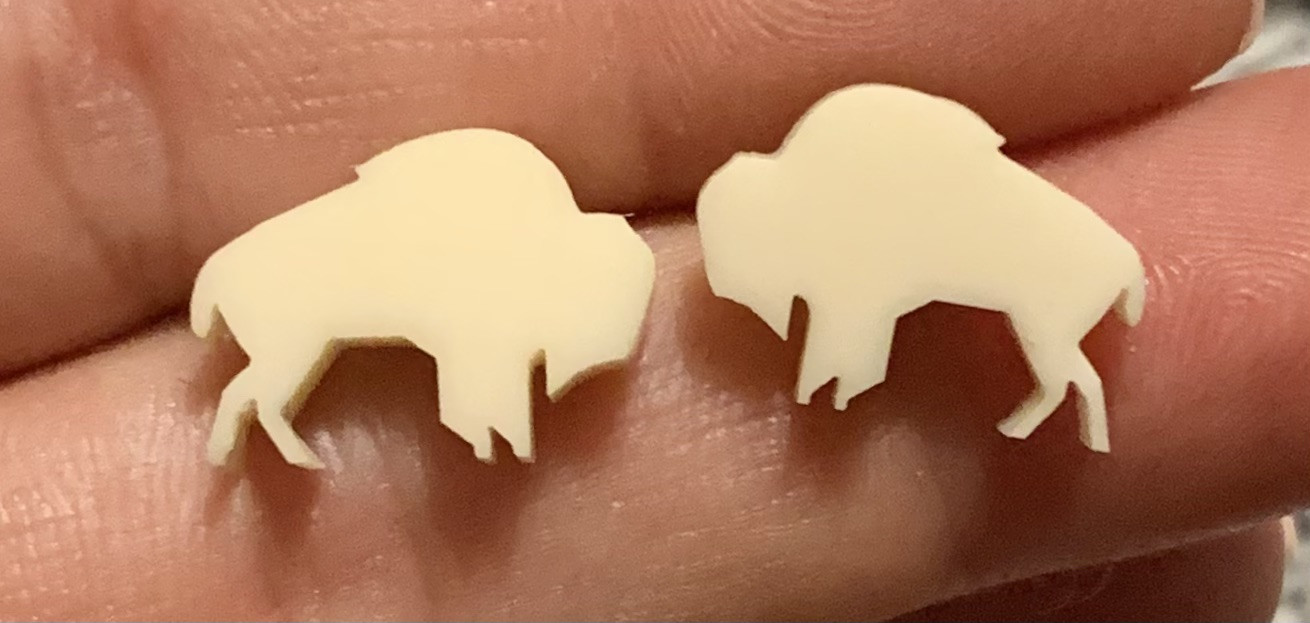 Vintage Mini Cute Buffalo Cut Out Stud Earrings