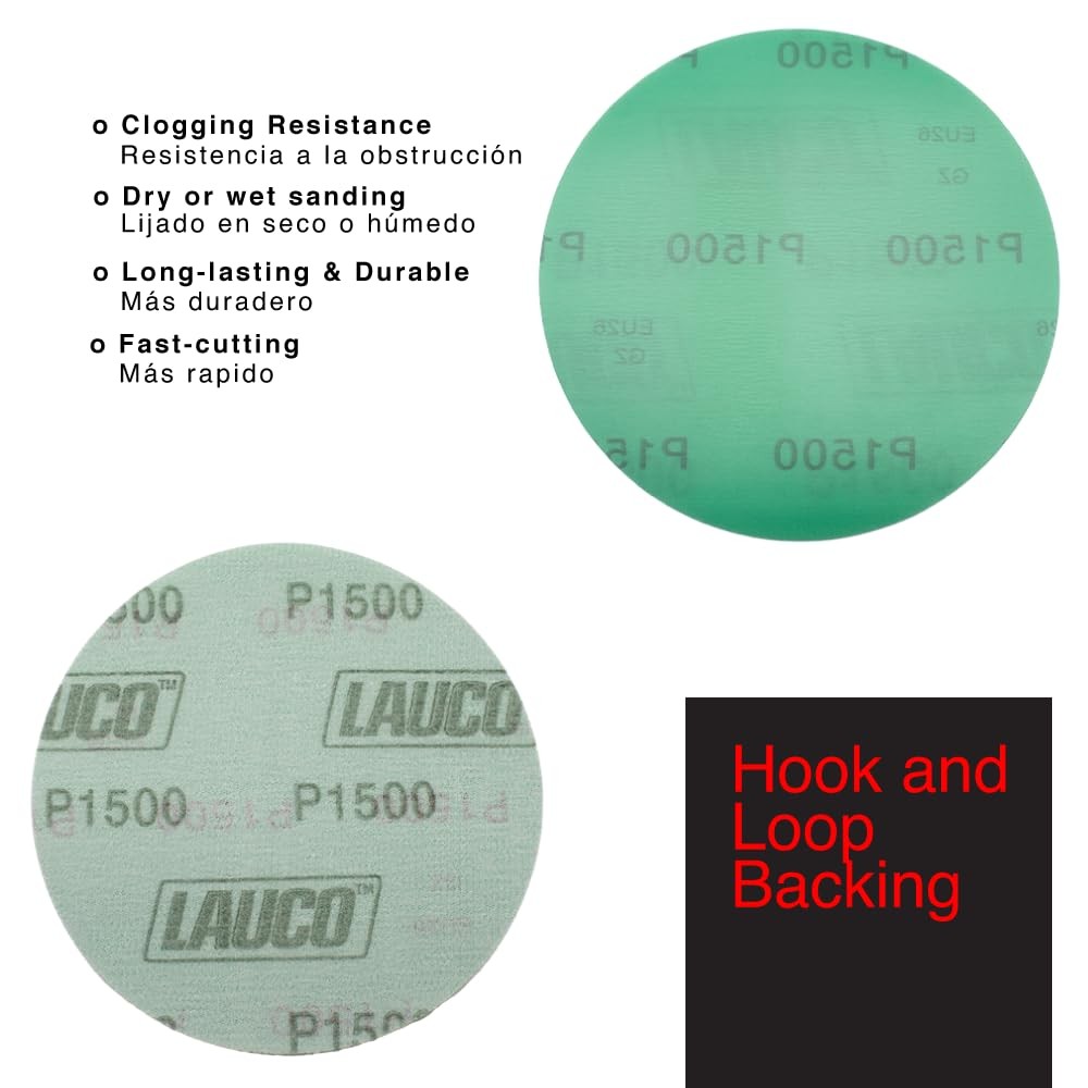 Premium 6" Hook and Loop Sanding Ceramic Discs (Box of 50) - (GRIT-1500) 25946