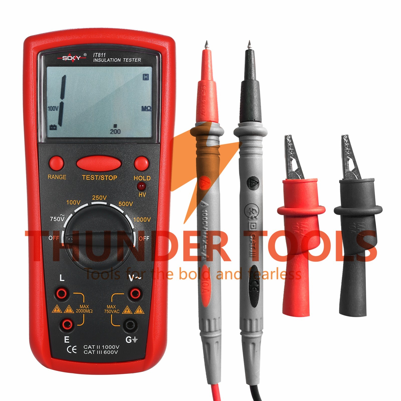 Thunder Tools Insulation Resistance Meter Digital Ohmmeter Handheld