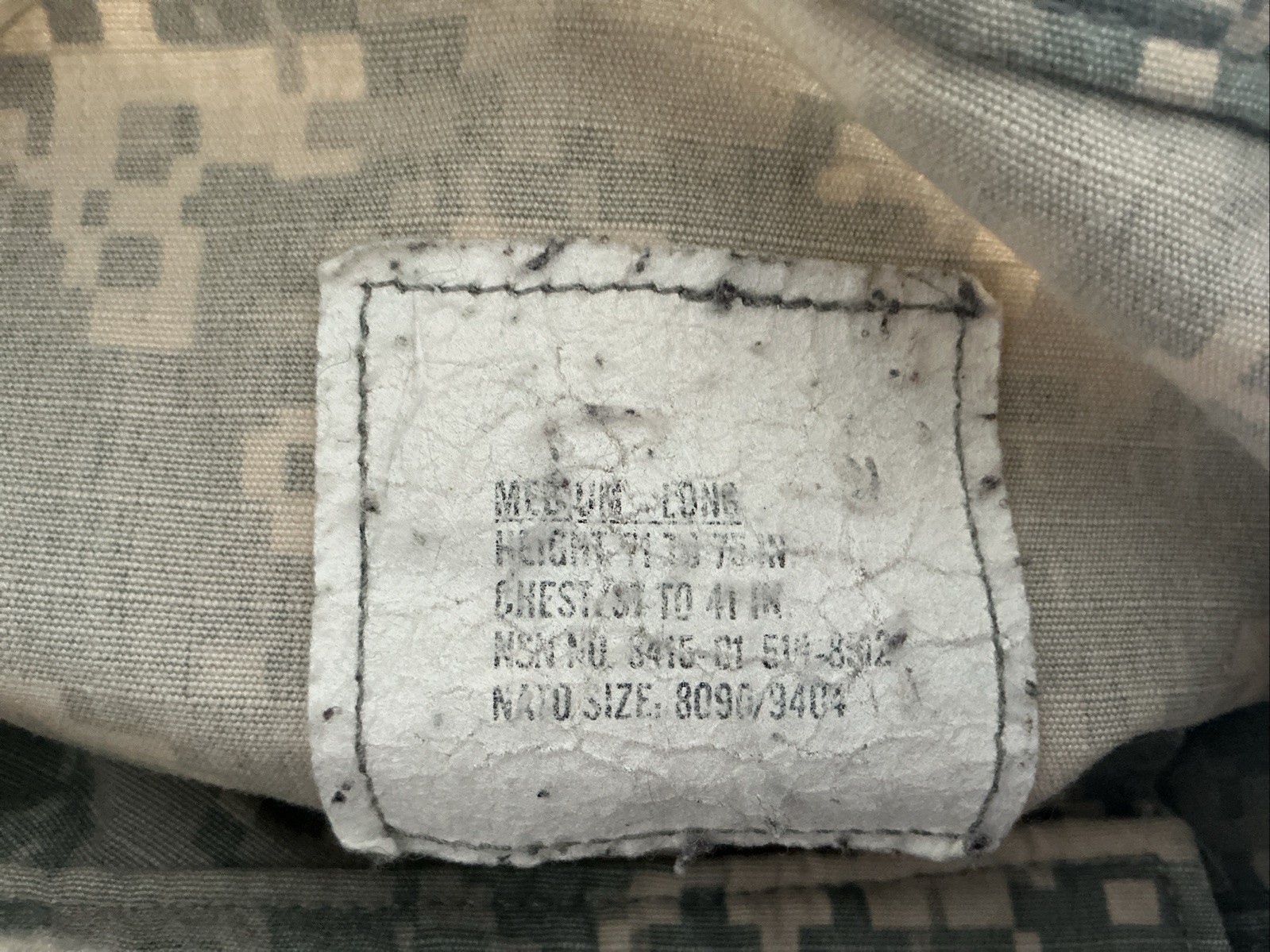 ACU Shirt/Coat Medium Long Digital Camo Army