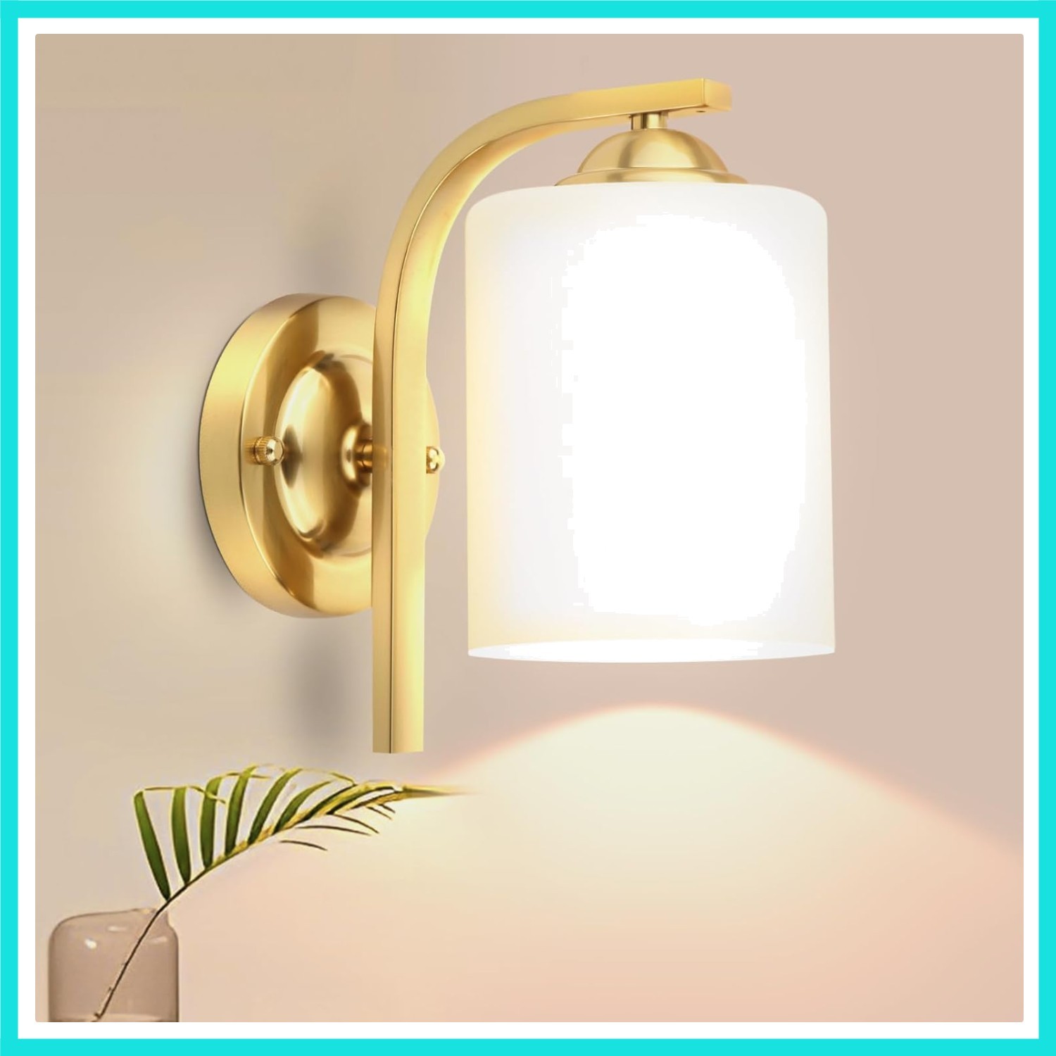 Gold Wall Light Fixtures, Wall Sconce 1 Light, Gold Wall Lamp Bathroom Vanity...
