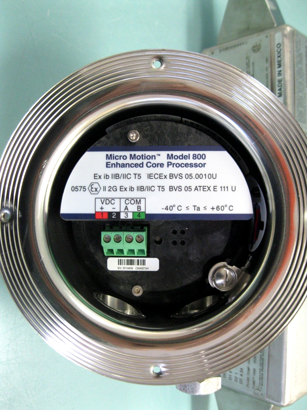 1/2" Micro Motion H025 Hygienic Mass Flow Sensor 800 Enhanced Core Processor C19