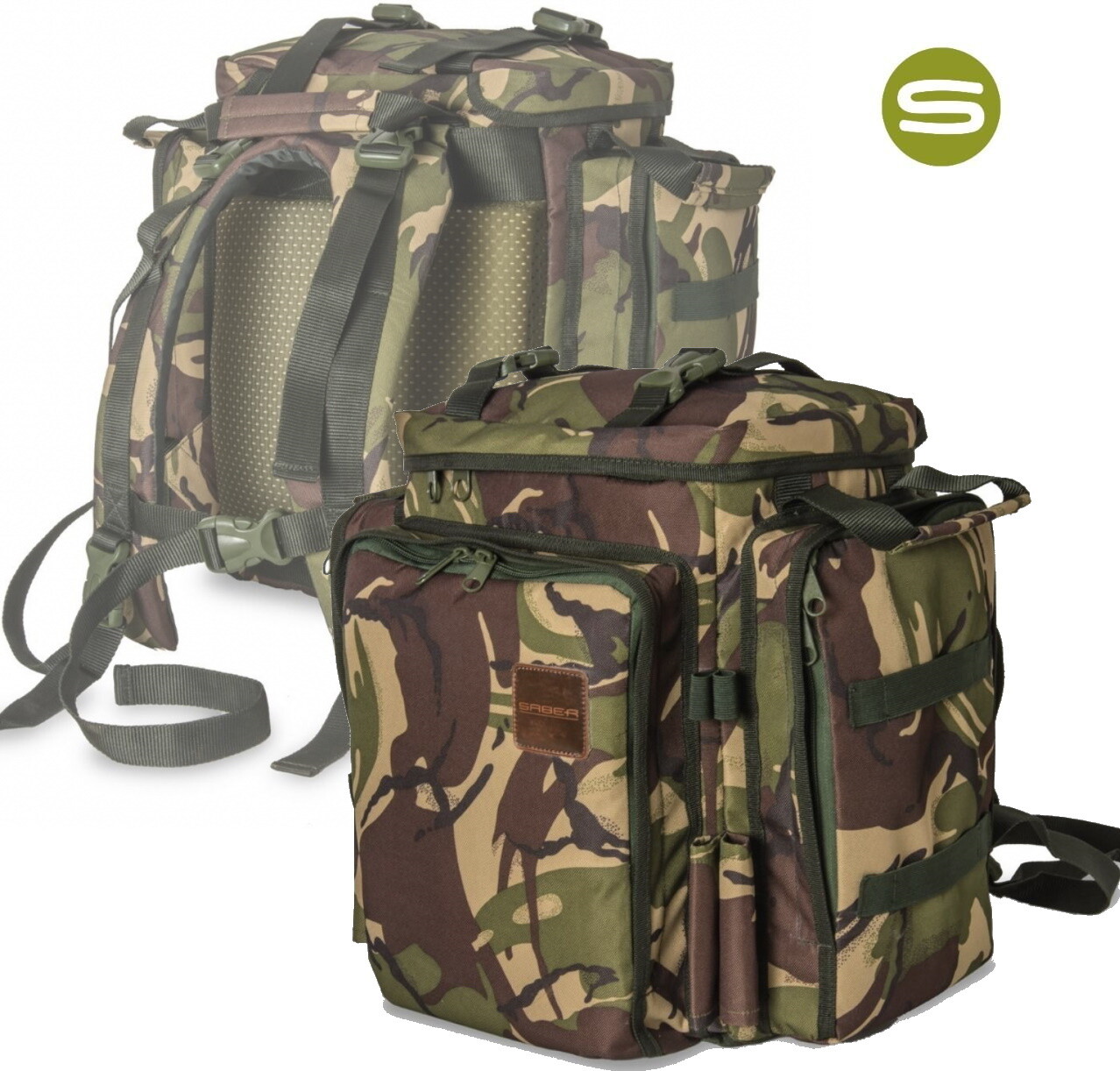 Saber Fishing Rucksack Compact Backpack Camping Bag Camo DPM Hiking Travel Carp
