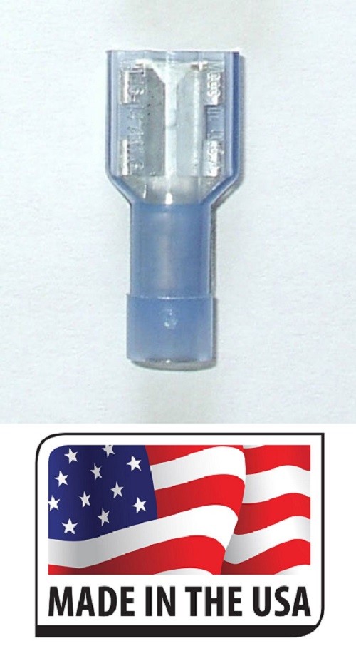 (500) 16-14 AWG NYLON QUICK DISCONNECTS FEMALE  .250  1/4" SPADE CONNECTOR USA