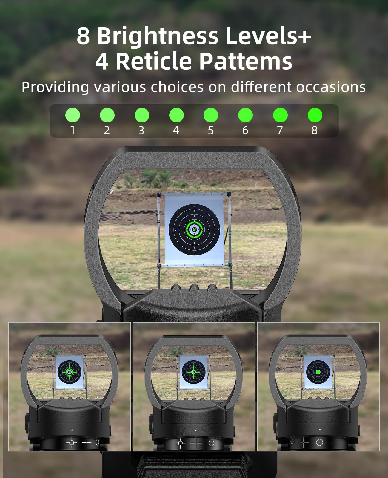 EZshoot Rechargeable Red/Green Dot Reflex Sight, Red Optic Green