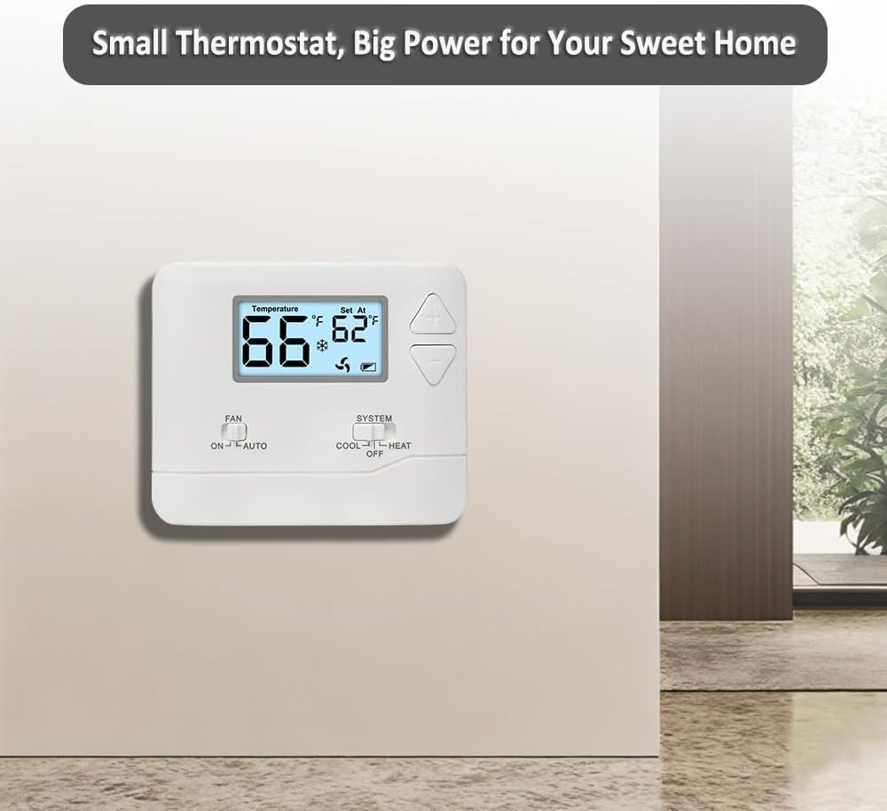 Nonprogrammable Thermostat for Home, Digital Energy-Saving Thermostat,Single-Sta