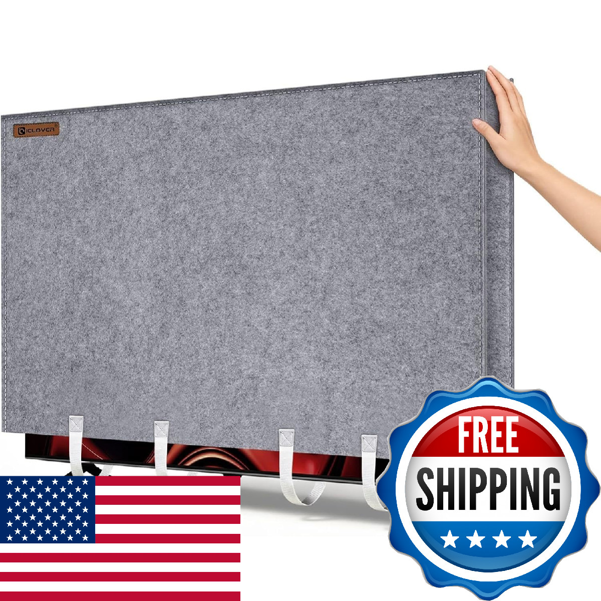 IC ICLOVER TV Cover for Moving, Tear Resistance Thick Felt Cover Fit up to 50-55