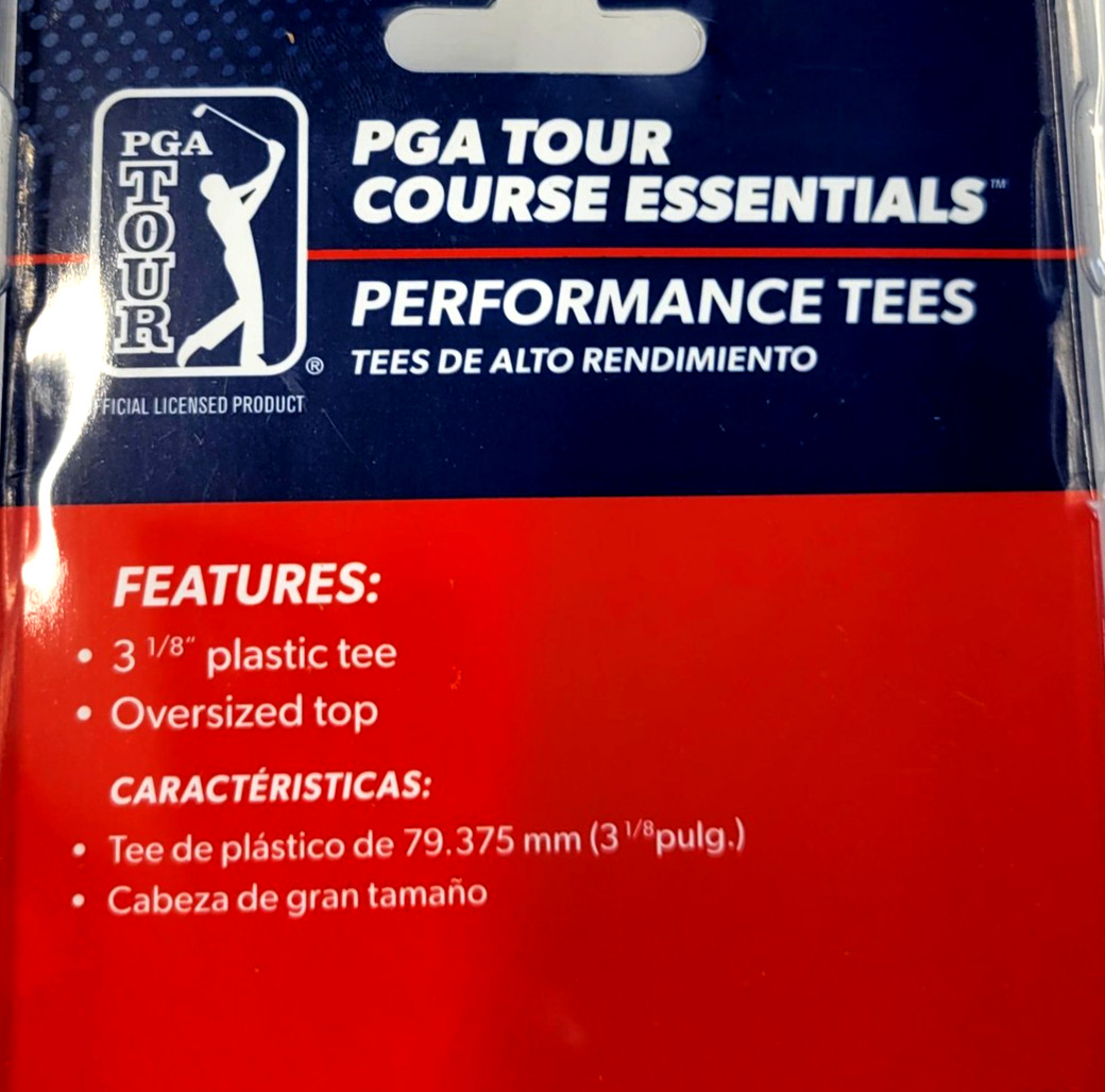 PGA TOUR Course Essentials Performance Plastic Golf Tees 3 1/8 In Multicolor New