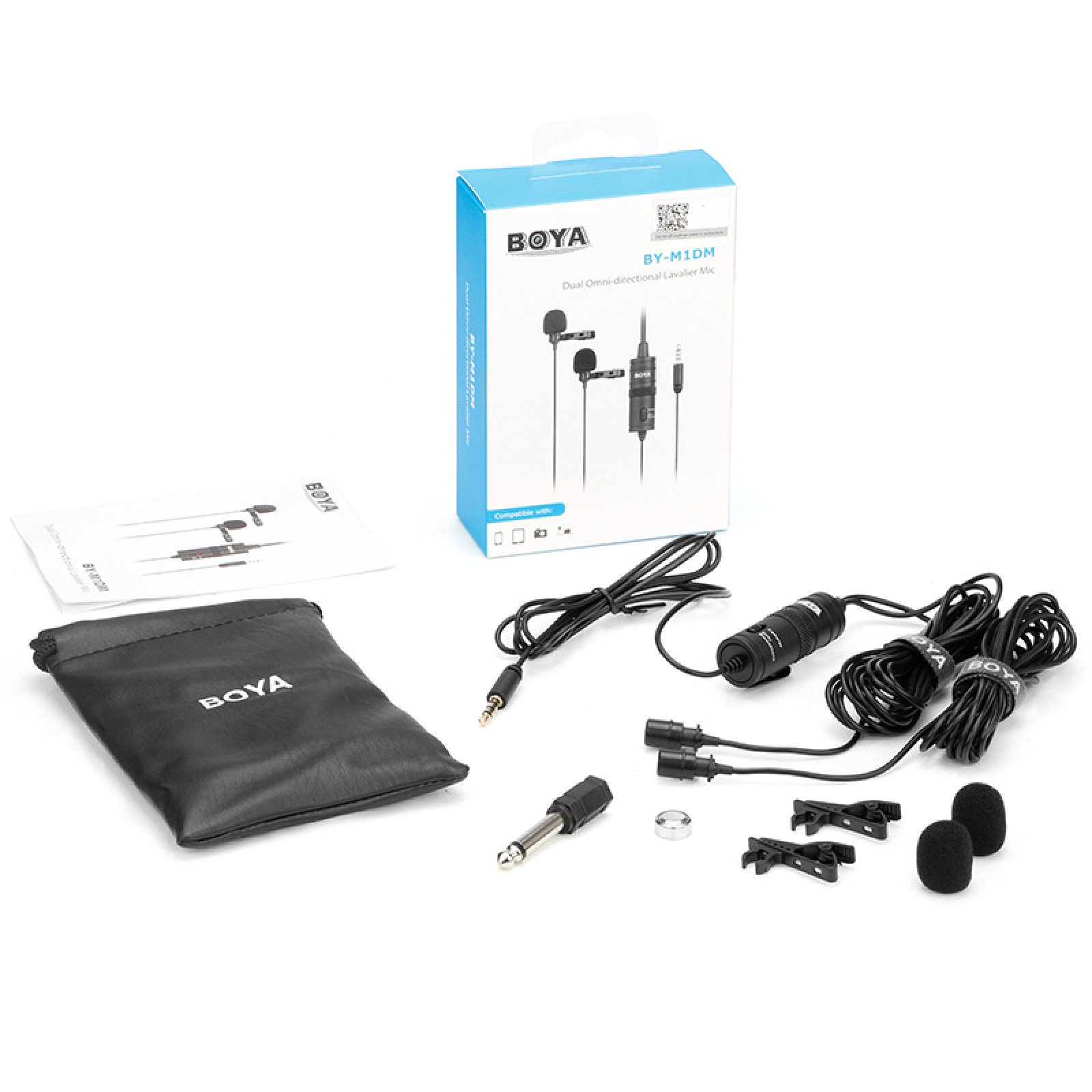 BY-M1DM Dual Omni-directional Lavalier Microphone For Android Smartphone A