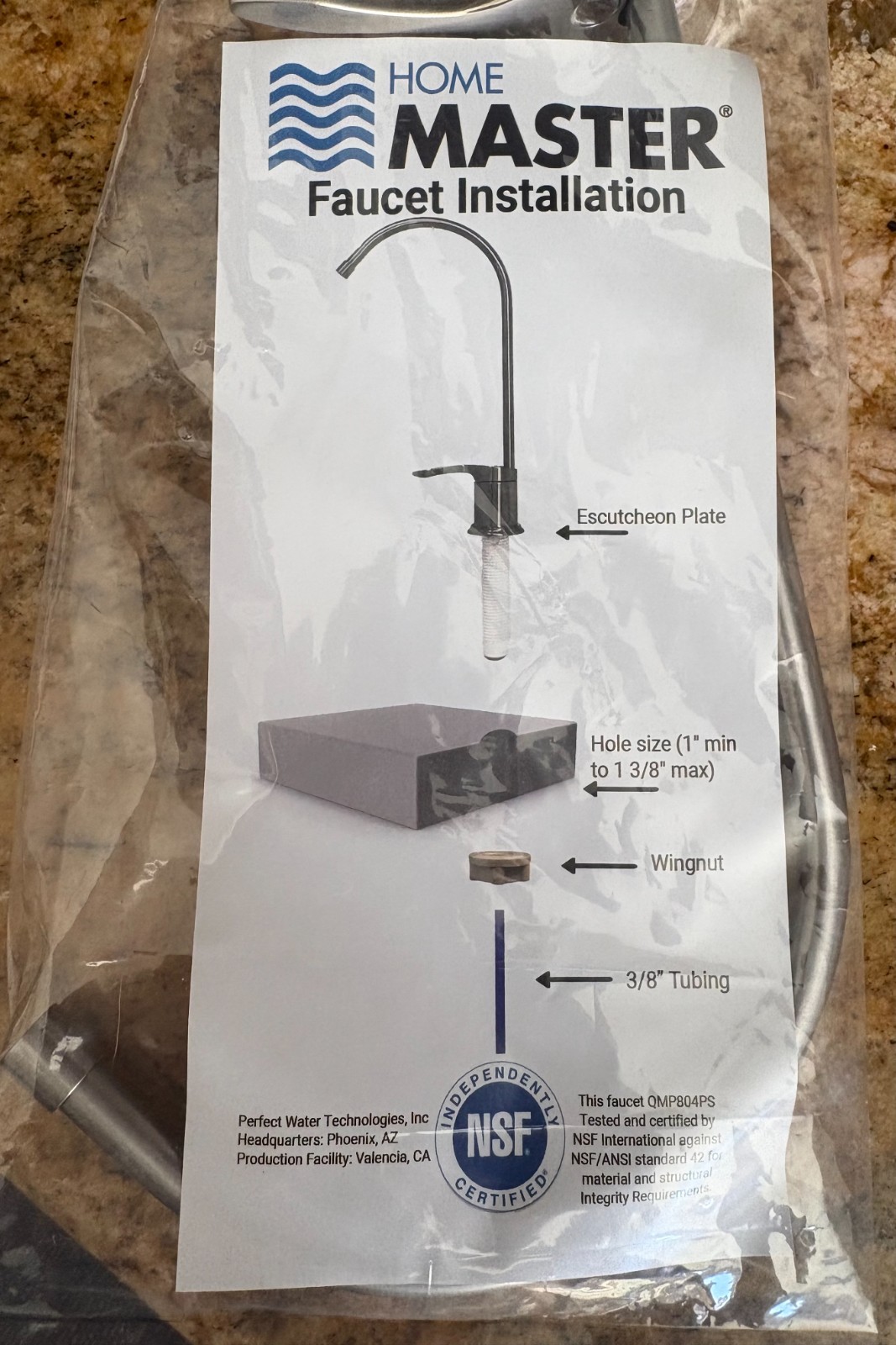 Home Master Long Arch Ceramic Disc Faucet Brushed Nickel QMP804PS
