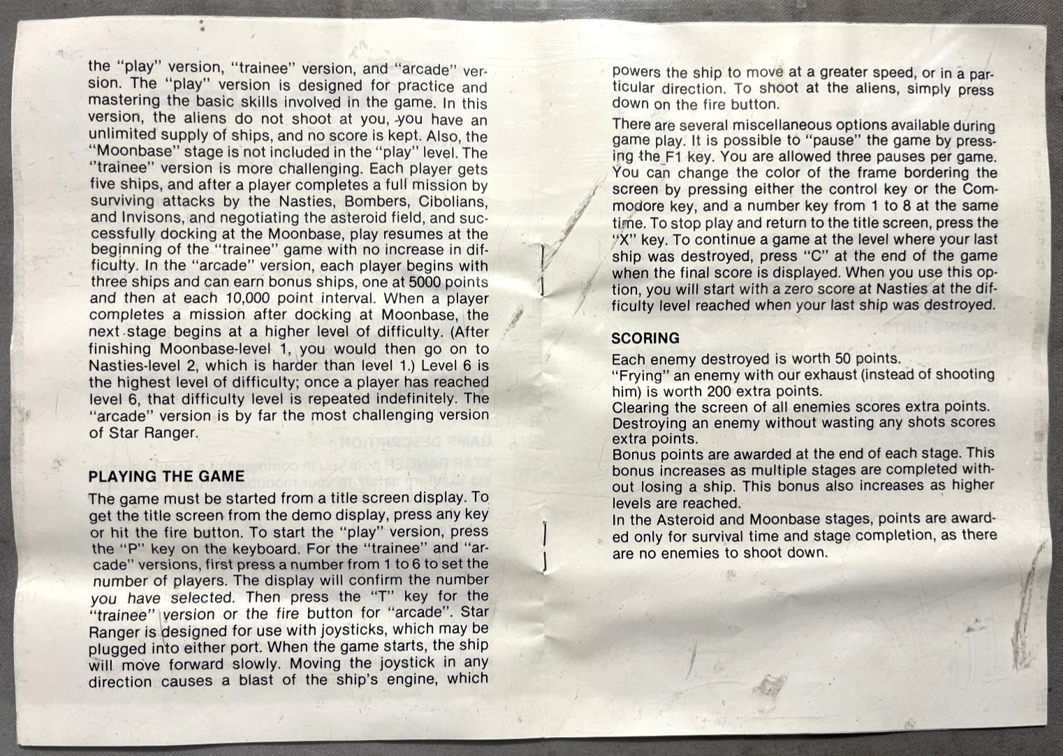 Star Ranger Cartridge Commodore 64 Commodore Business Machines published 1983