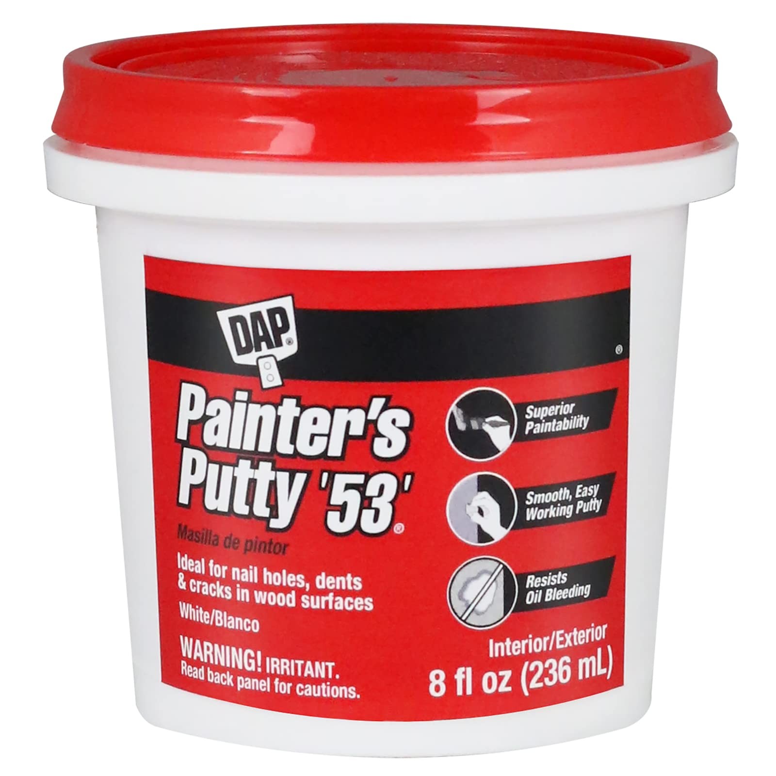 DAP Painter's Putty '53', White, 8 oz (7079812240) 8 oz, White