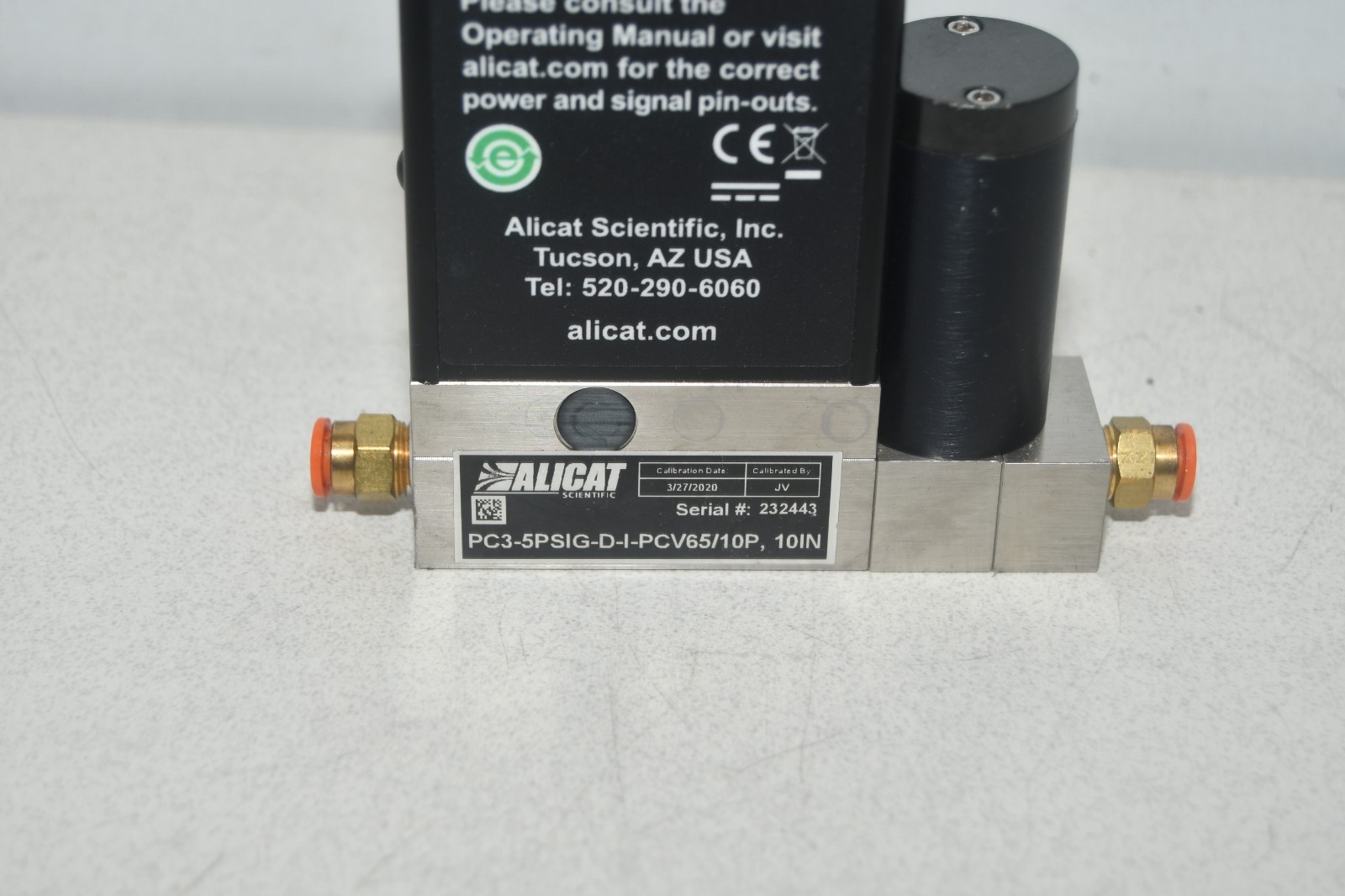 ^ Alicat PC3-5PSIG-D-I-PCV65/10P 10IN Flow Controller #X8393