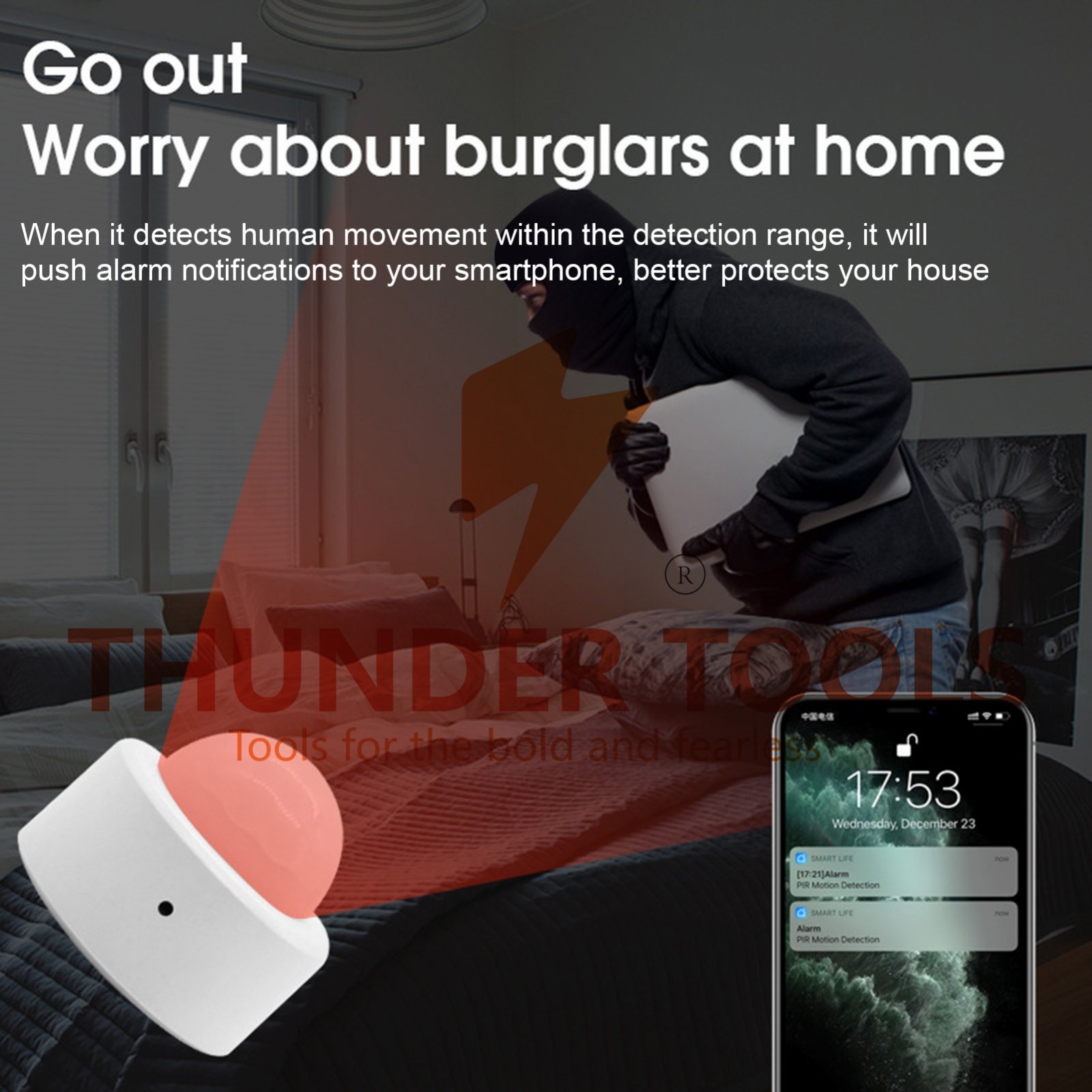 Thunder Tools ZigBee Motion Sensor Alarm Smart Human Body Induction PIR