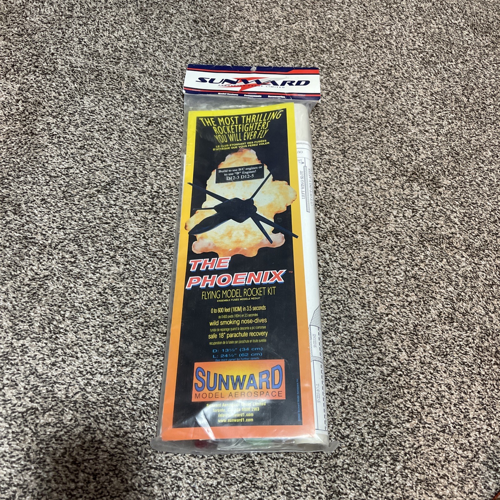 Sunward The Phoenix Rocket Fighter Flying Model Rocket Kit - Sealed, OOP