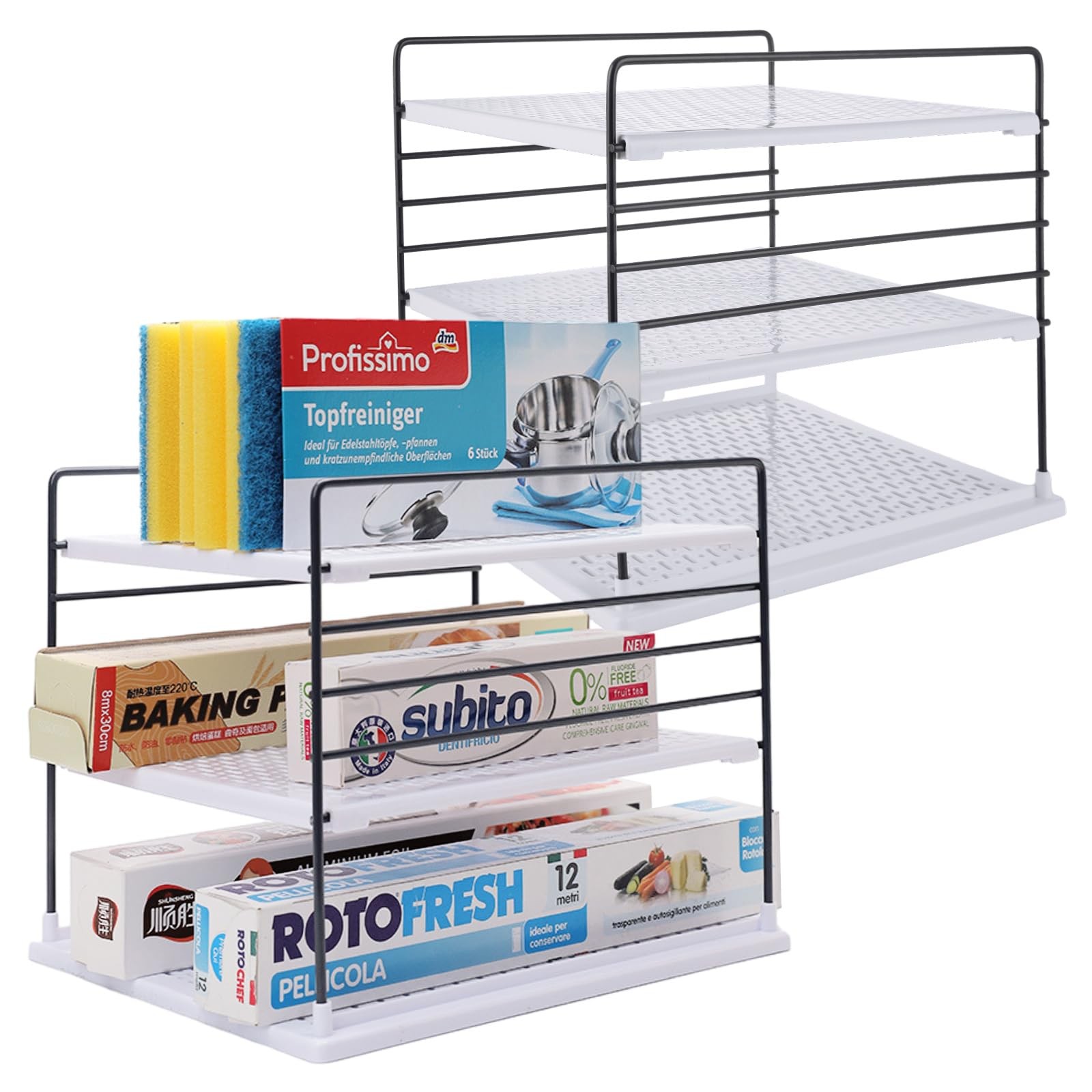 2 Pack Foil and Plastic Wrap Organizer, Kitchen Wrap Organizers and Storage R...
