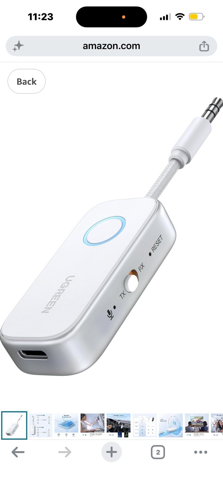 UGREEN Bluetooth 6.0 Receiver Audio Adapter model CM872 Silver