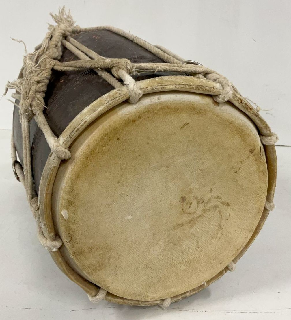 Large Wooden Two-Ended Hide Drum