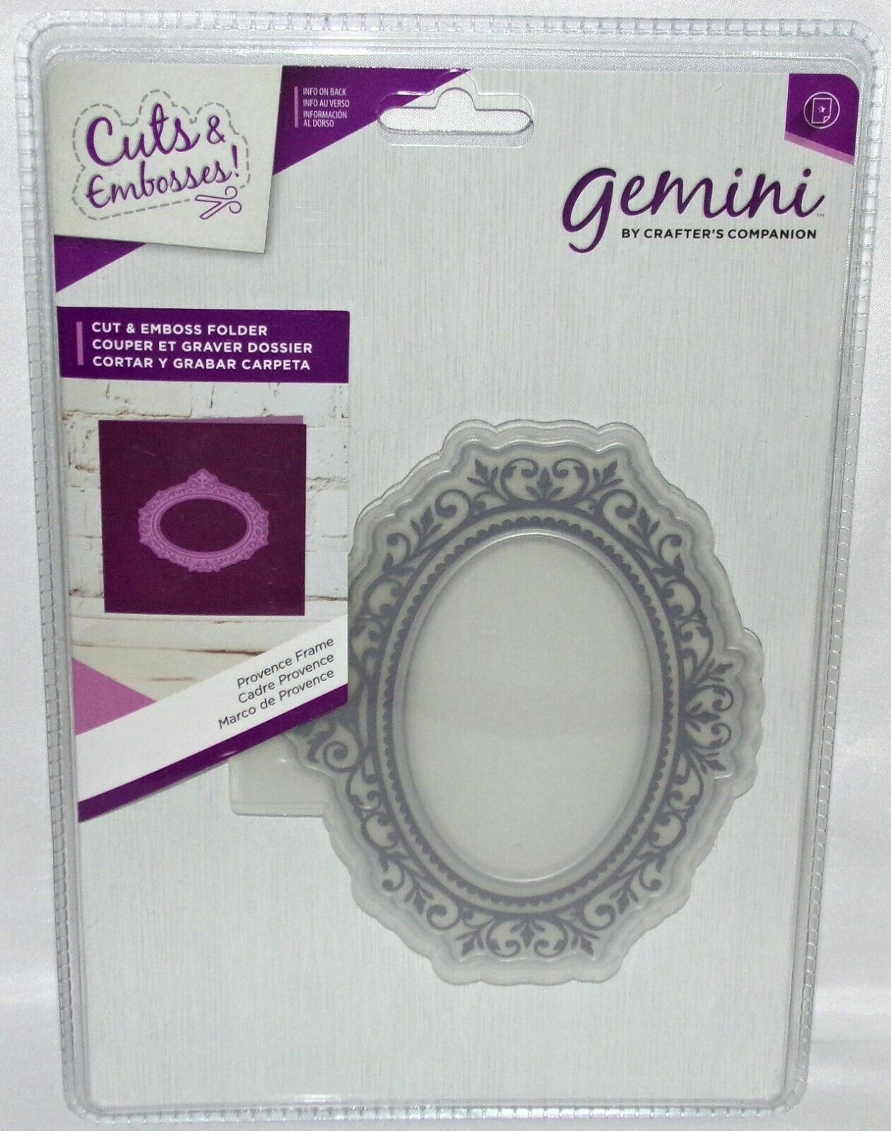 Gemini Provence Frame Cut & Emboss Folder New by Crafters Companion Free Shipp