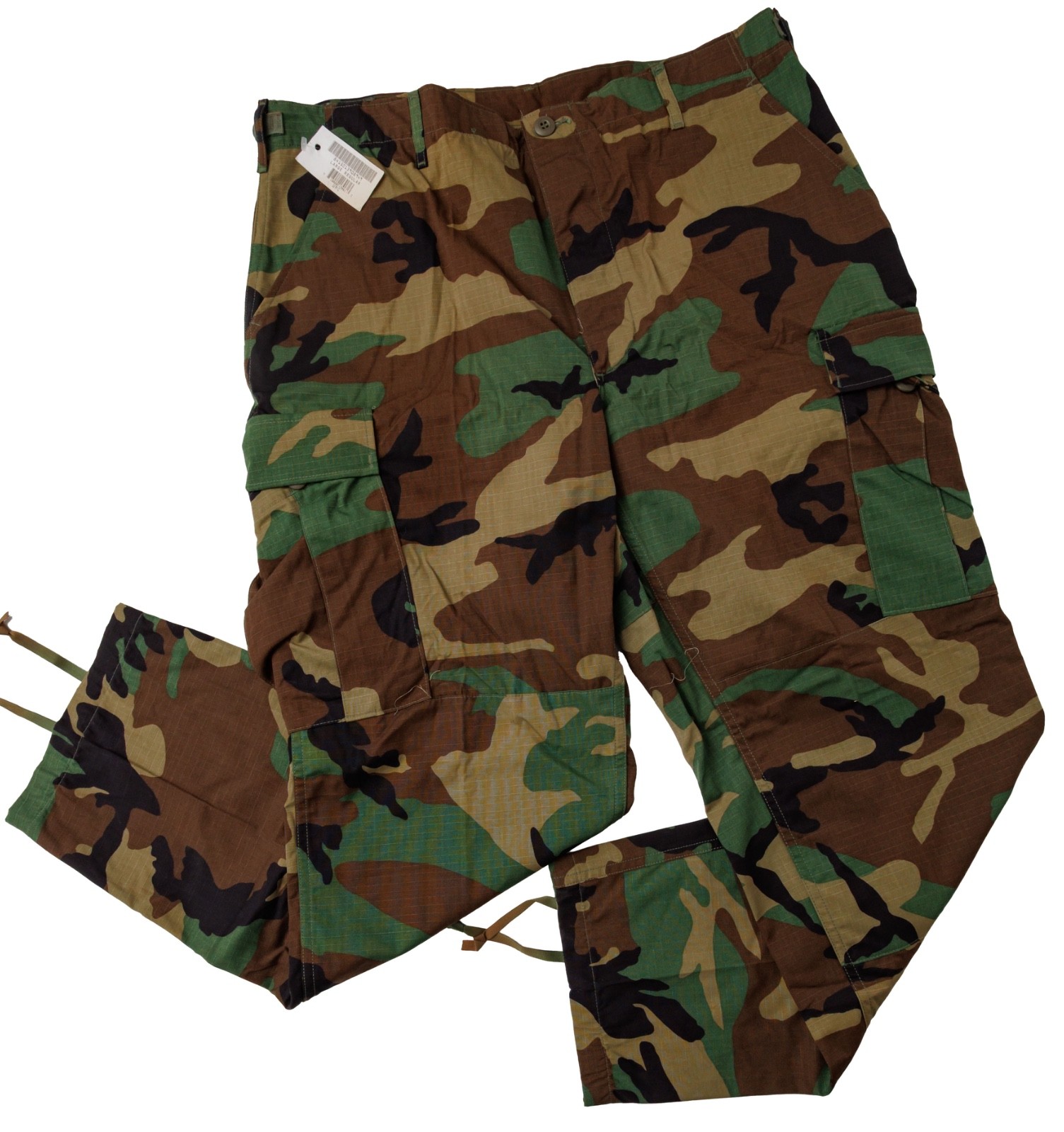 Woodland Camo Pants Mens Large Regular 36 x 31 Hot Weather RipStop M81 NY/CO NEW