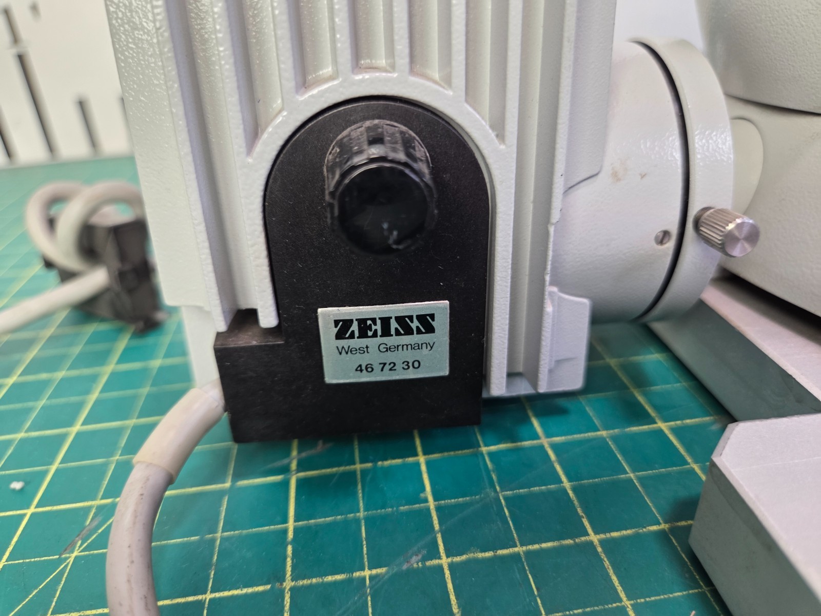 Zeiss Upright Microscope Mounted on a Metal Plate W/2 Objectives