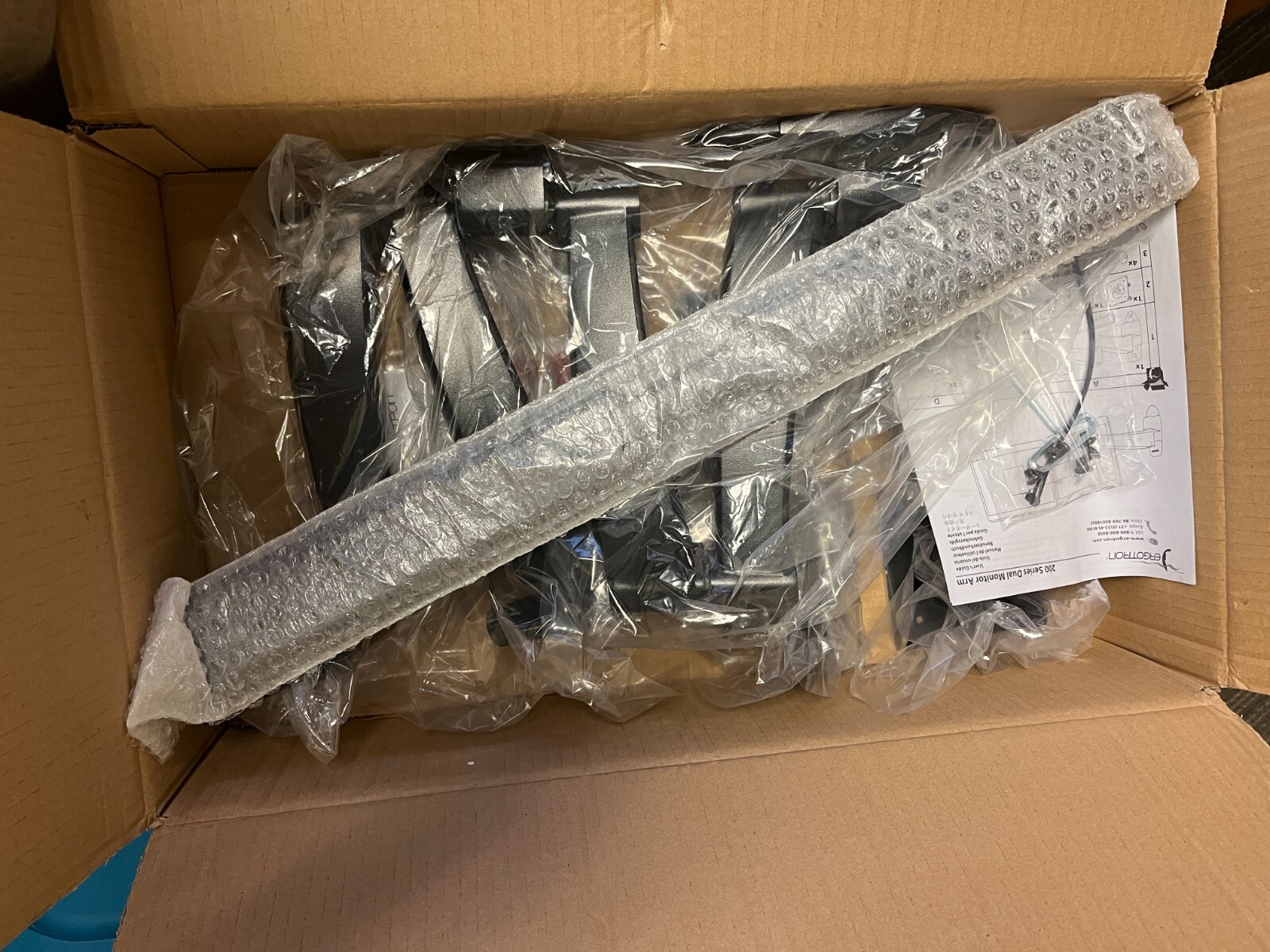 Ergotron 200 Series Dual Monitor Wall Mount Arm Black NEW 45-231-200 Open Box