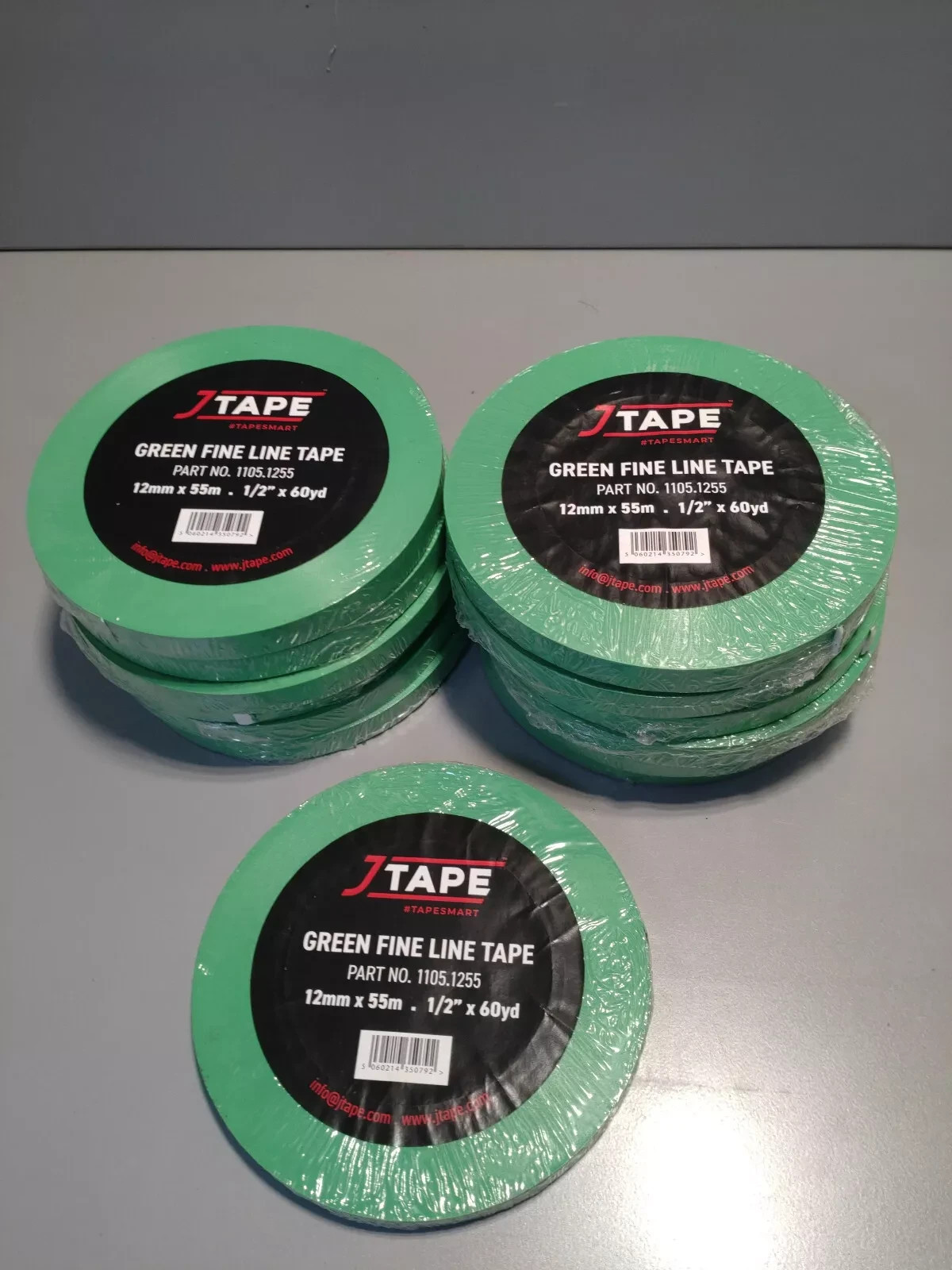 13 X JTAPE 1105.1255 Green Fine Line Masking Tape, 12MM x 55M