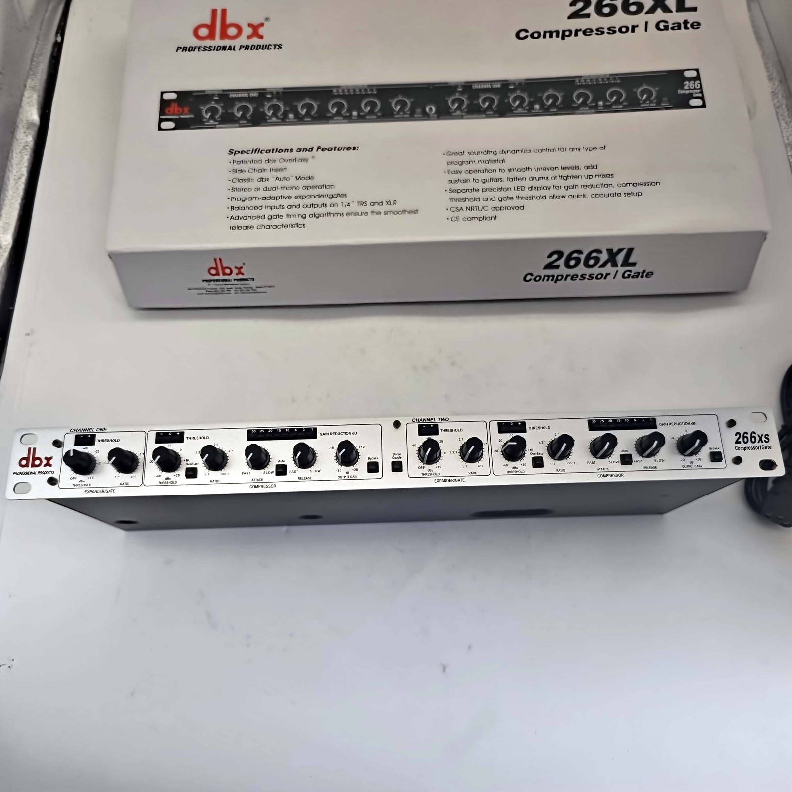dbx 266xs Dual Channel Compressor Gate Dynamics Processor w/ Side Chain Insert