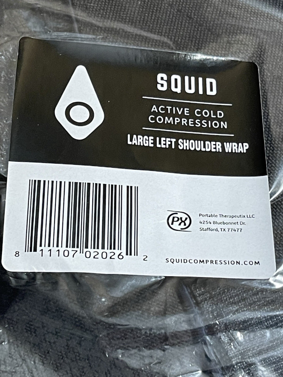 Squid Go Left Shoulder Active Cold Compression System Size Large w/ Gel Pack