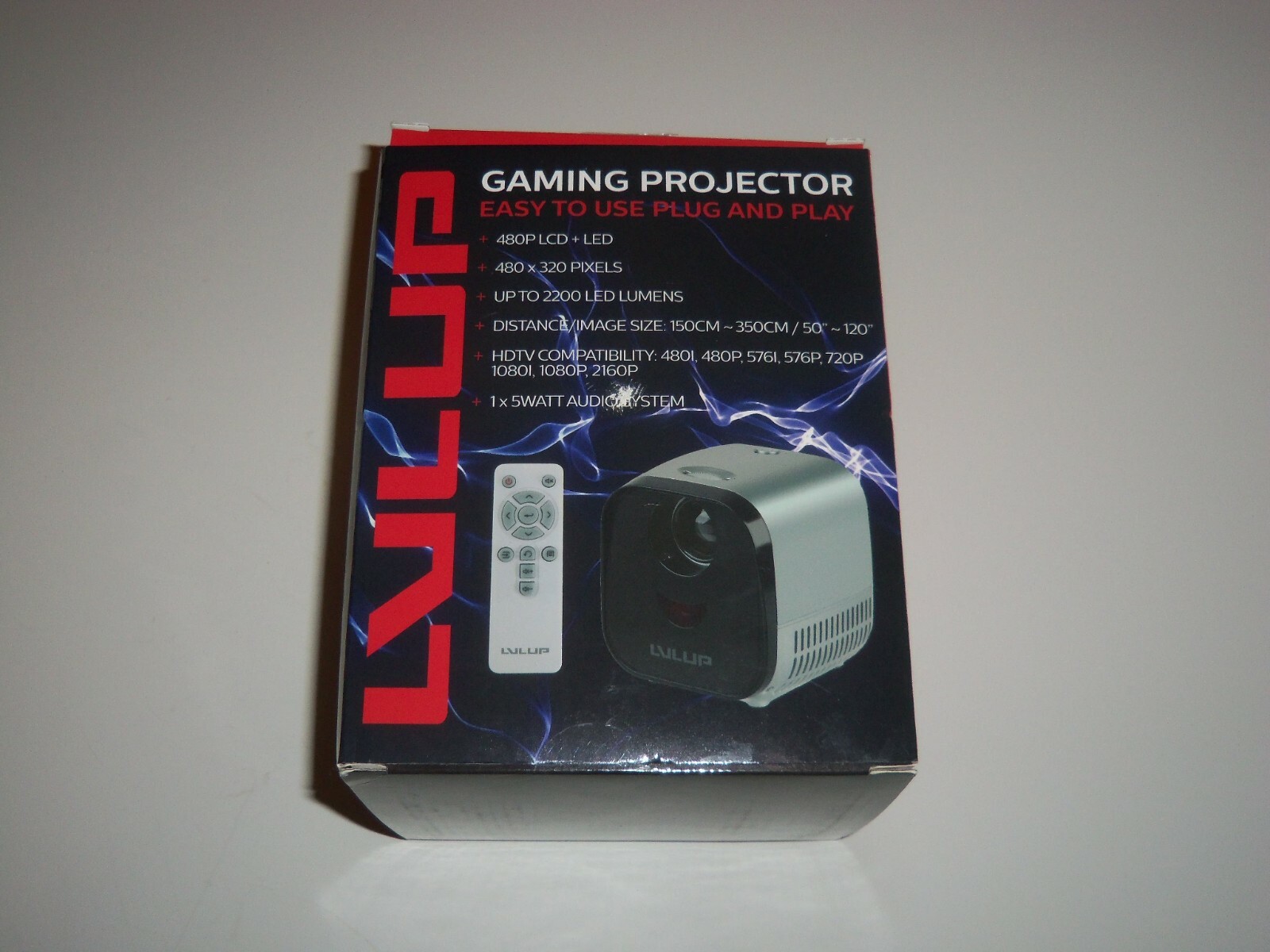 Vivitar LVLUP LU900-NOC 2160P 2200 LED Plug and Play Gaming Projector