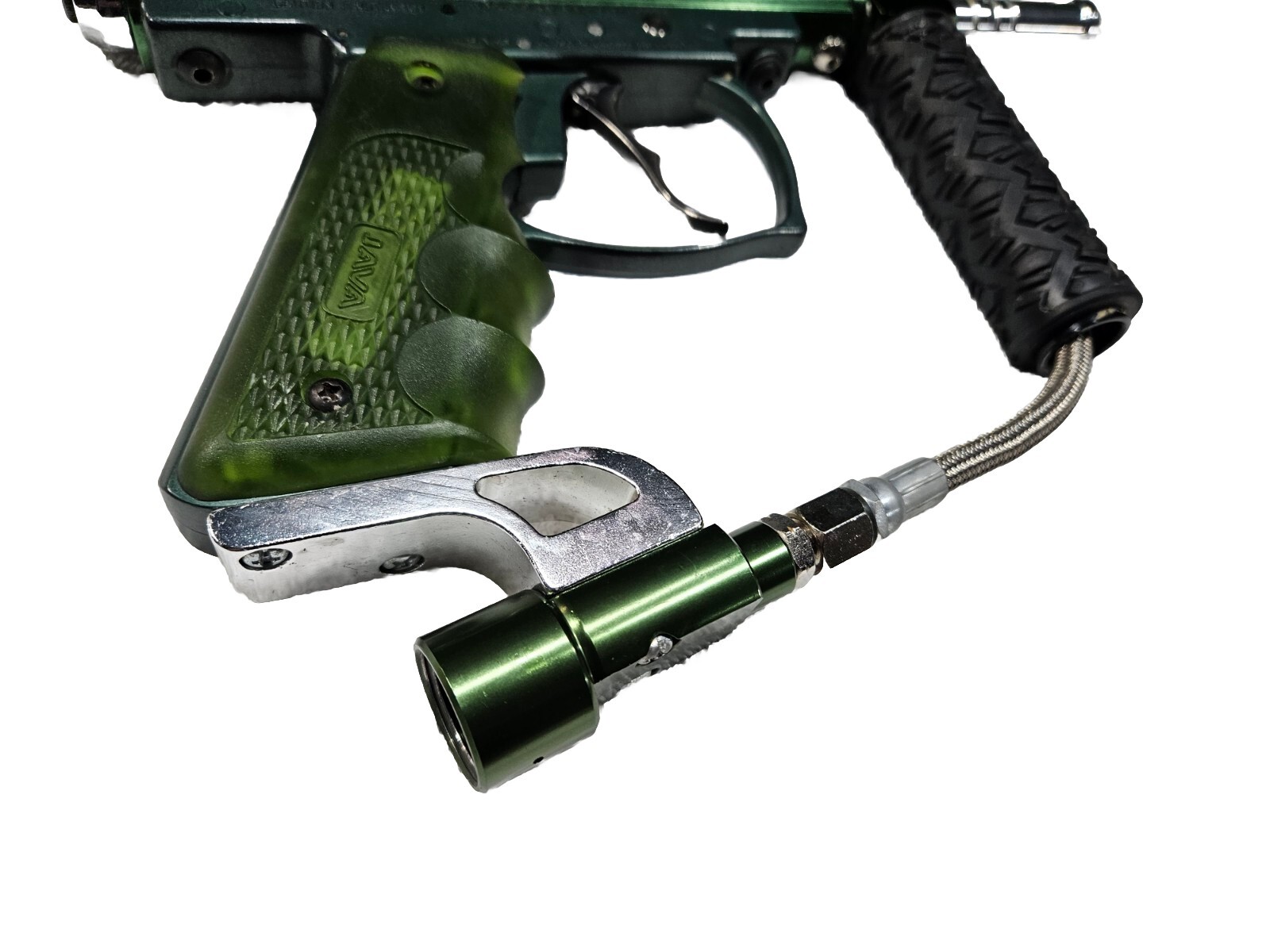 Spyder Green Victor 2 Paintball Gun Ported Barrel Vertical Grip Double Trigger