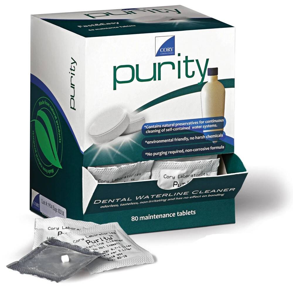 Cory Laboratories PRT80 Purity Dental Unit Waterline Cleaner Odorless 80/Bx
