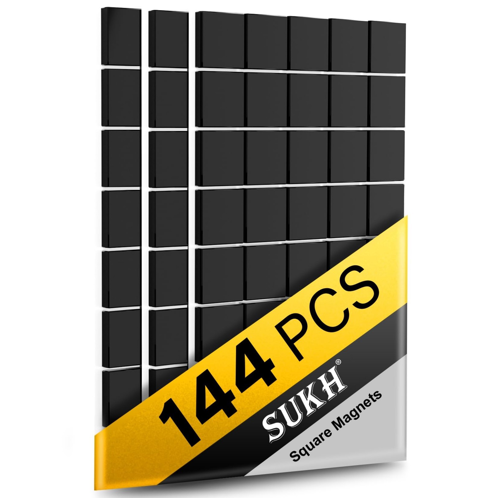 144Pcs Square Magnets Magnetic Tape Strip - Magnet Sheets with Adhesive Backin