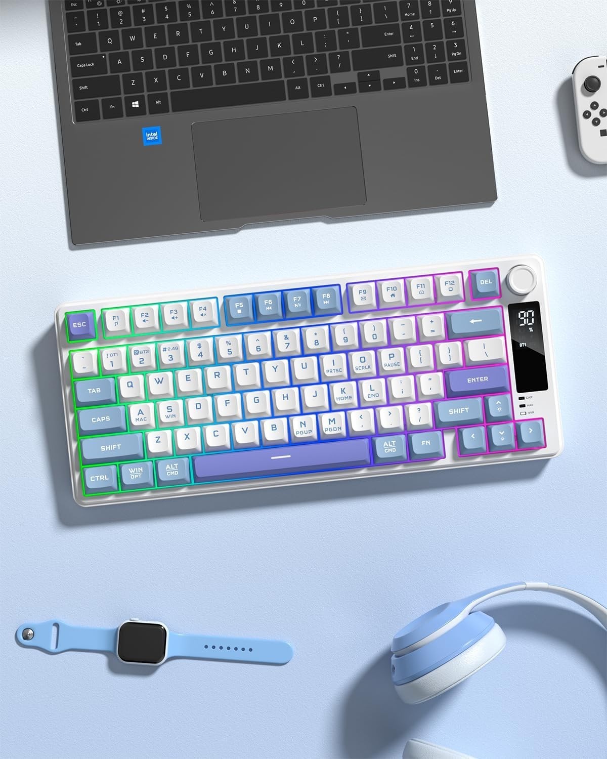 Elegant Womier DK75 Wireless Gaming Keyboard with RGB Backlighting, 75% Layout