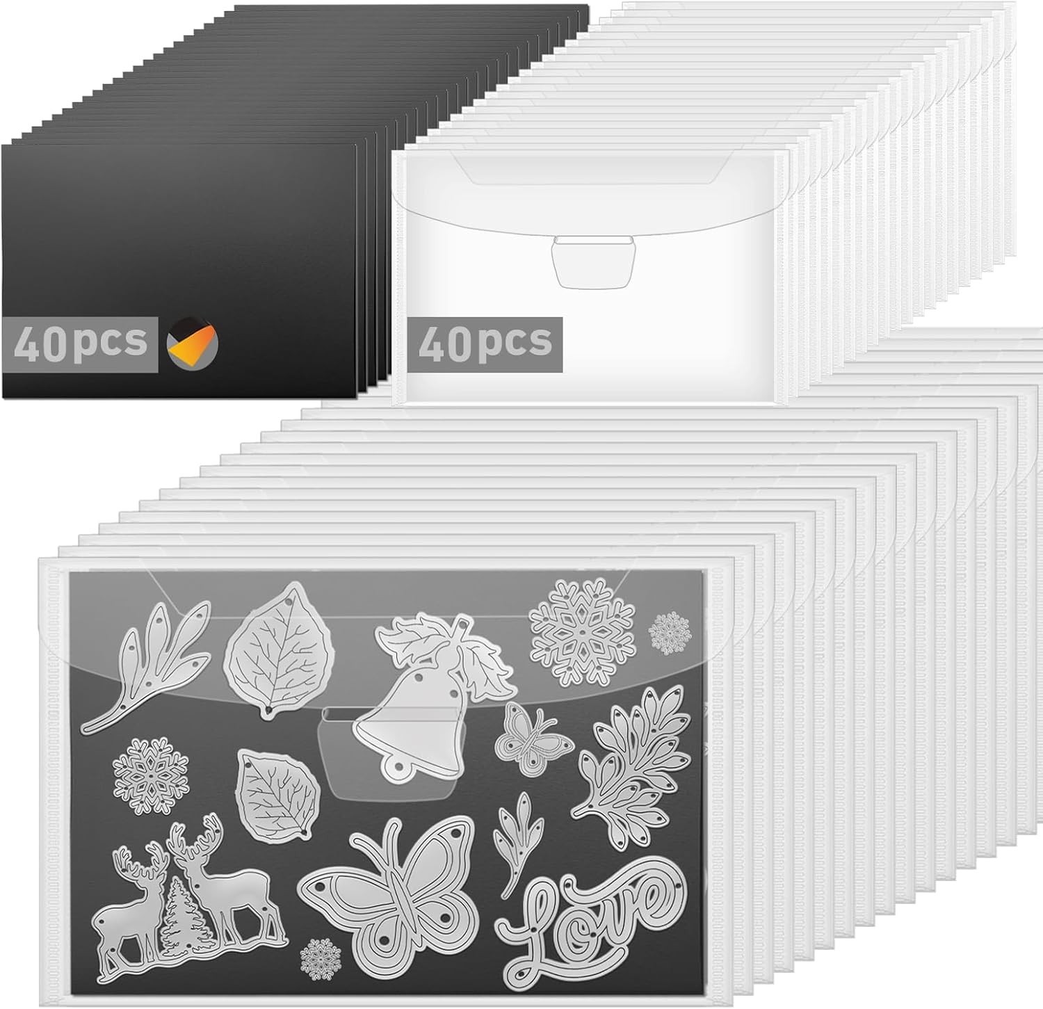 80 Pcs Magnetic Sheets for Dies Storage Stamp and Die Storage Pockets Die Cut St
