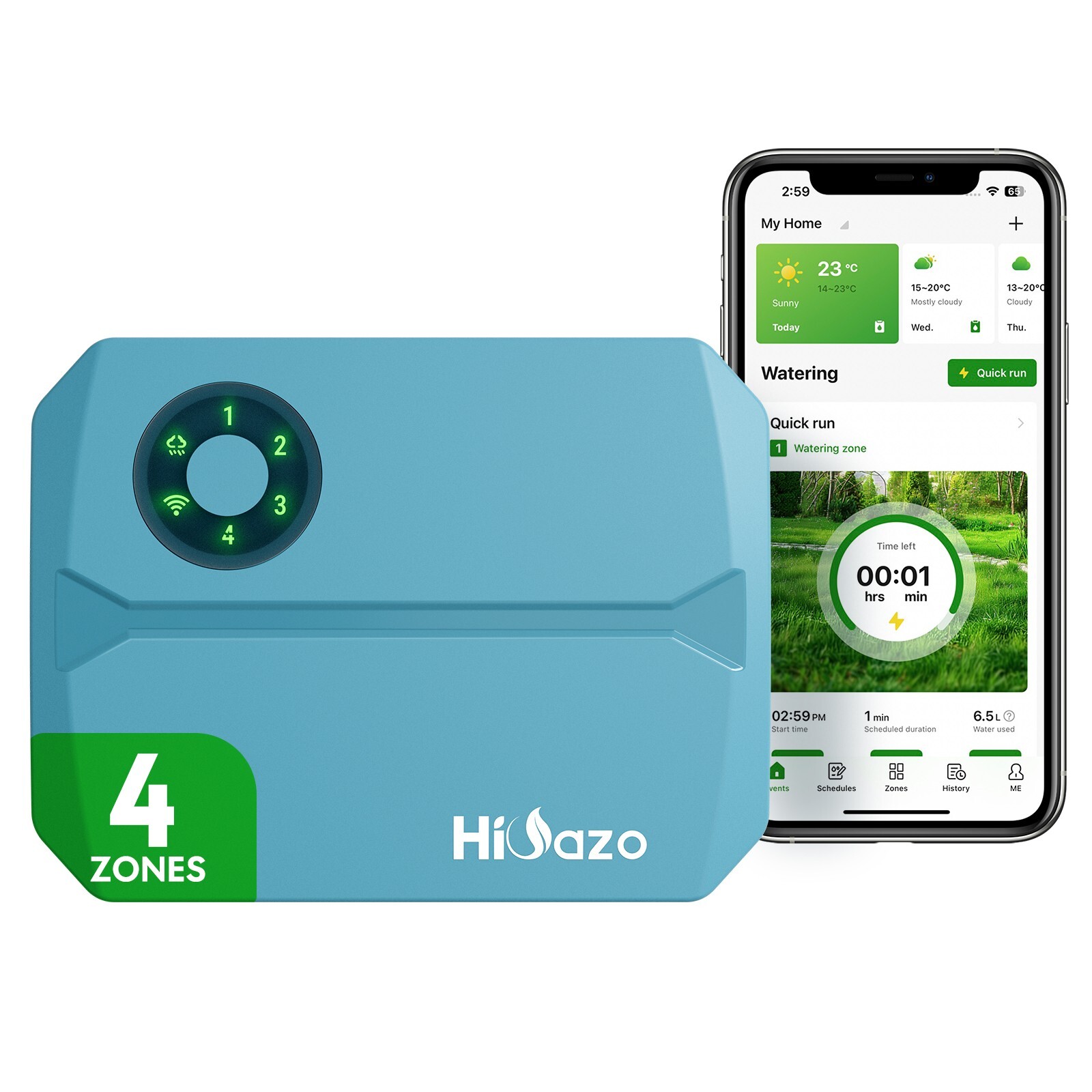 Smart Sprinkler Controller Irrigation System Watering Timer 4-Zone Cyclic Period