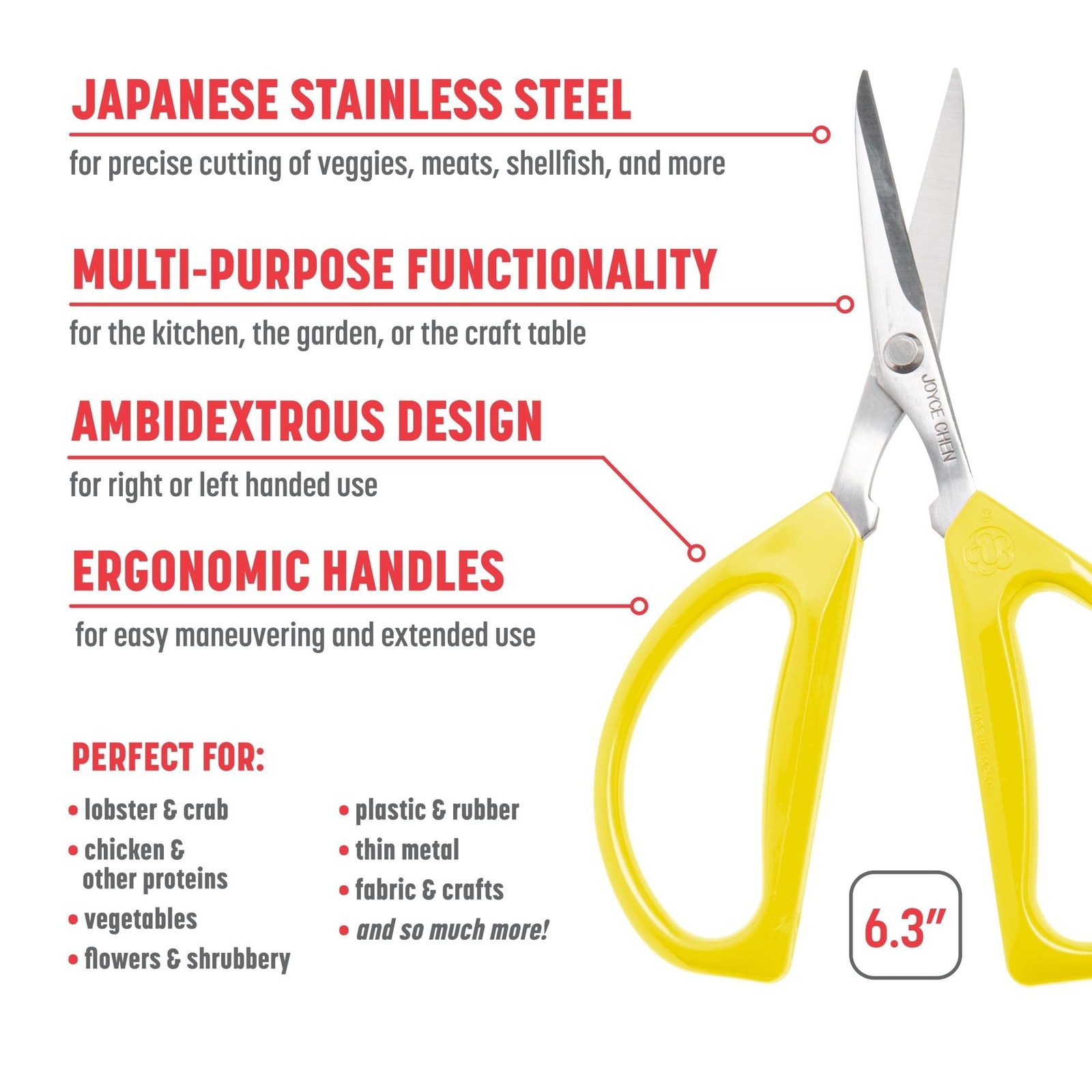 Joyce Chen Original Unlimited Kitchen Scissors All Purpose Kitchen Shears Wit...