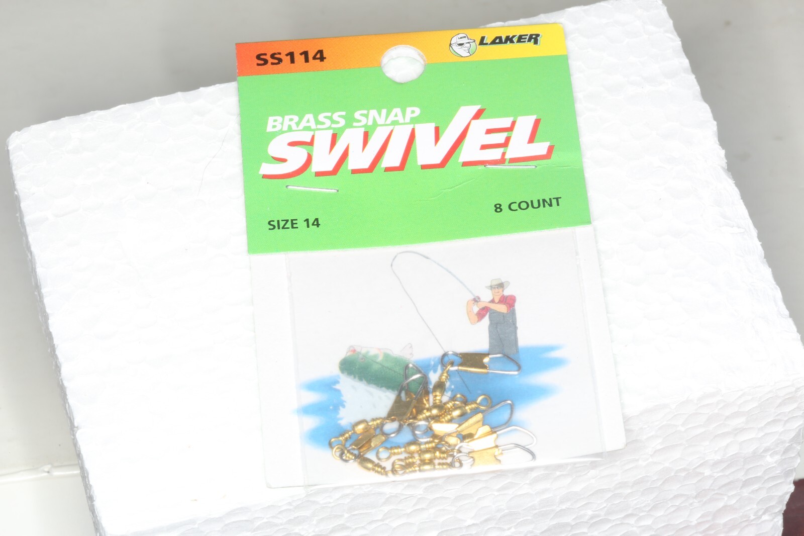 14 Packs - Laker SS114 Brass Snap Swivels Fishing Size 14-8,  Packs of 8 ea.