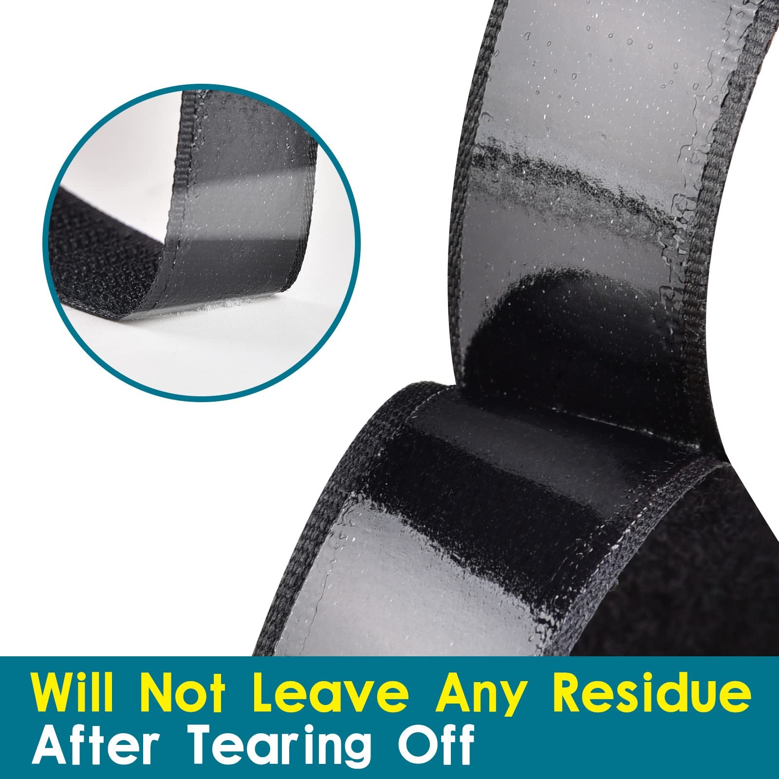 1 Inch x 82 Feet Black Self Adhesive Hook and Loop Tape Sticky Back Roll, Nyl...